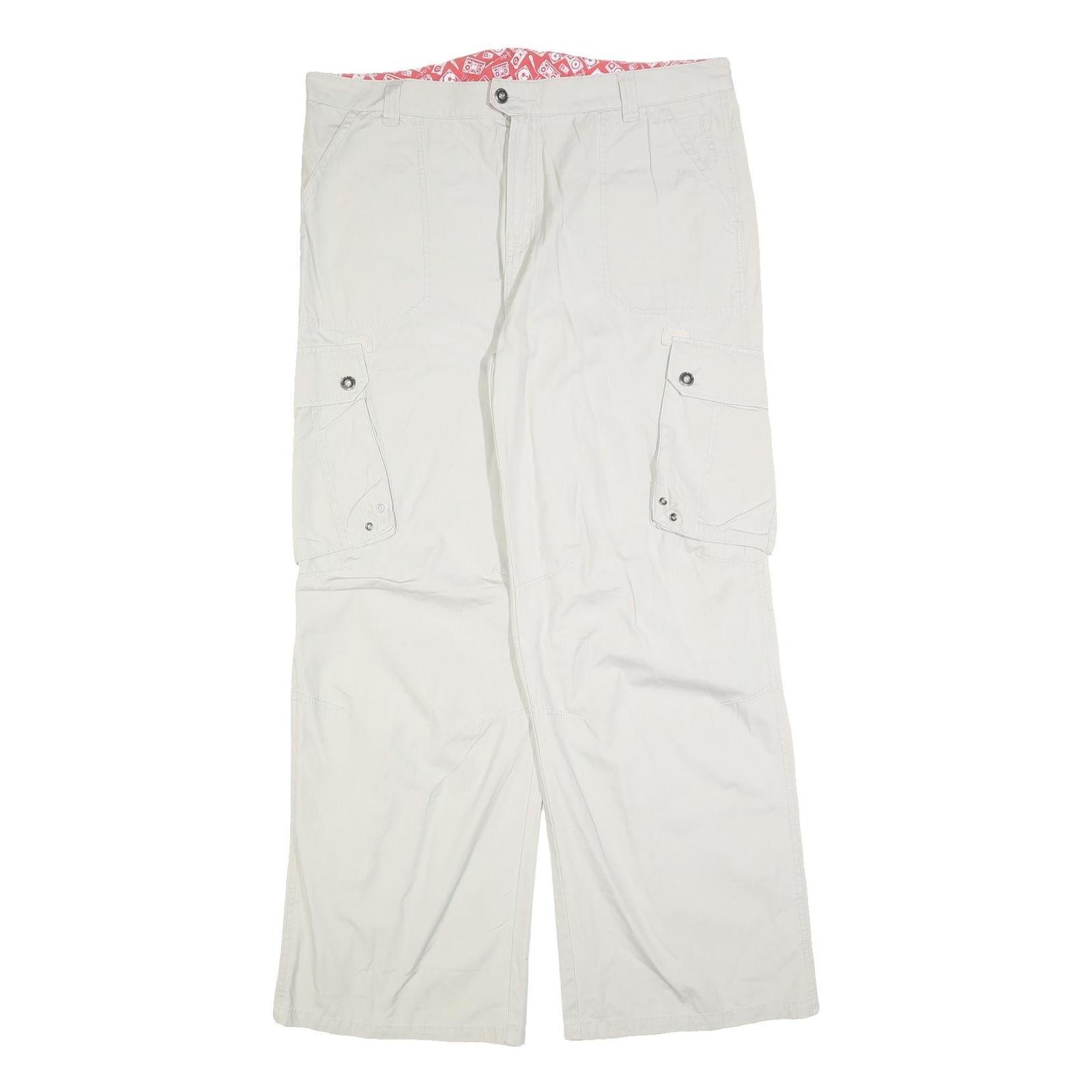 MAX DRIVE Womens Cotton Blend Beige Relaxed Wide-Leg Trousers W40 L32 Cargo Refurbished - N/A refurbished available on Cerqular