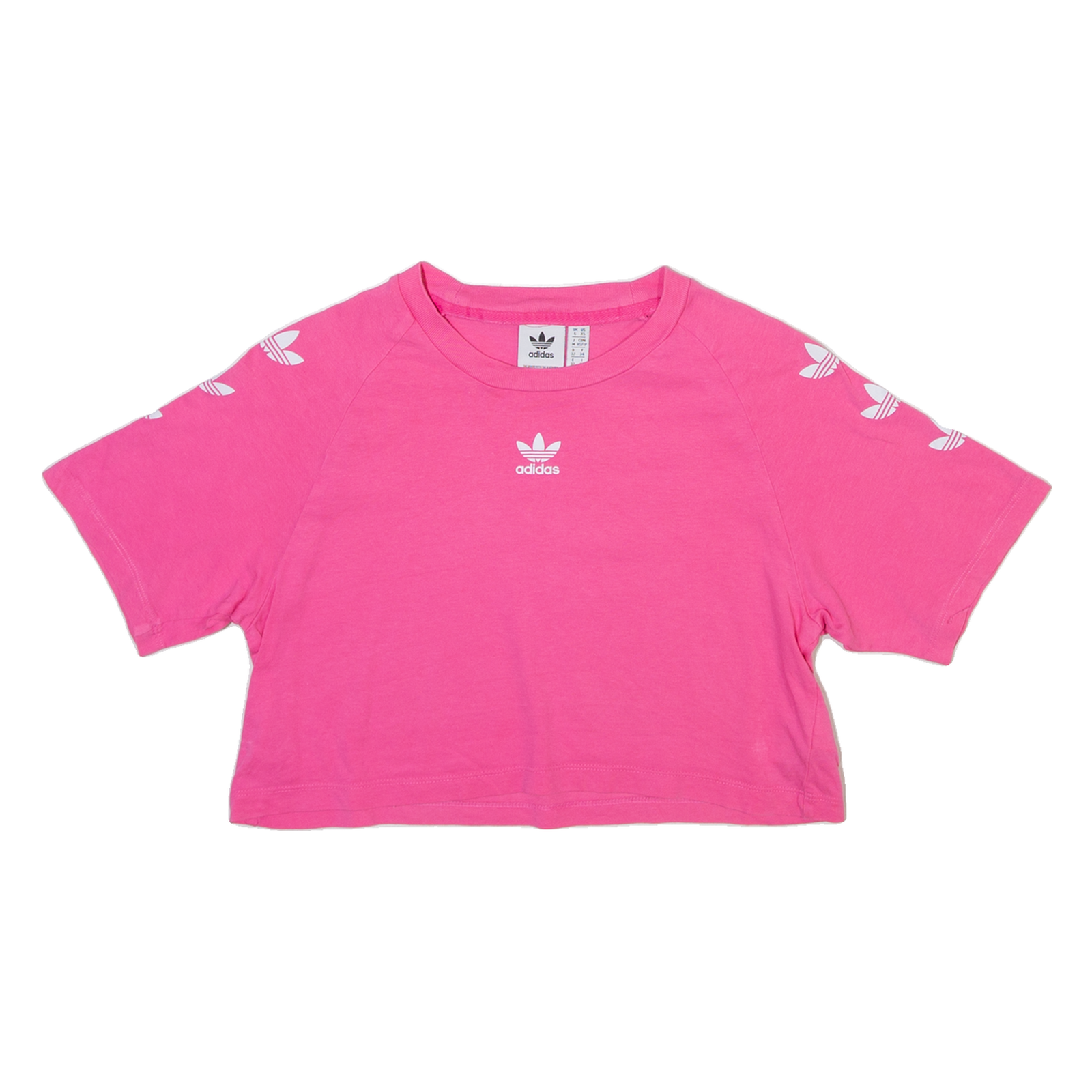 ADIDAS ORIGINALS Cropped Womens T-Shirt Pink UK 6 Refurbished - N/A refurbished available on Cerqular