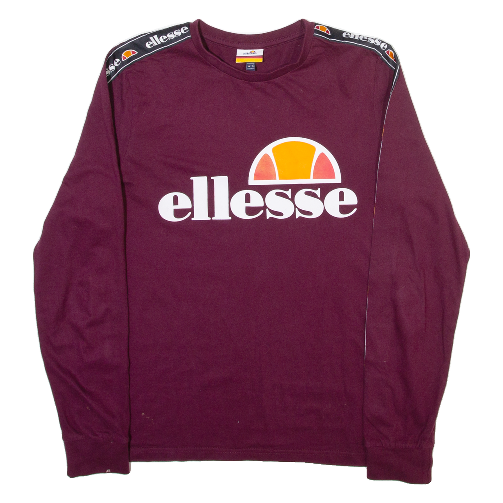 ELLESSE Womens T-Shirt Maroon Long Sleeve Crew Neck UK 10 Refurbished - N/A refurbished available on Cerqular