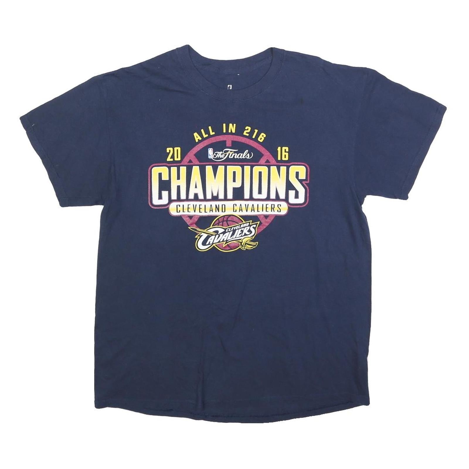 FANATICS Mens Navy Blue Cleveland Cavaliers Champions T-Shirt L Short Sleeve Refurbished - N/A refurbished available on Cerqular
