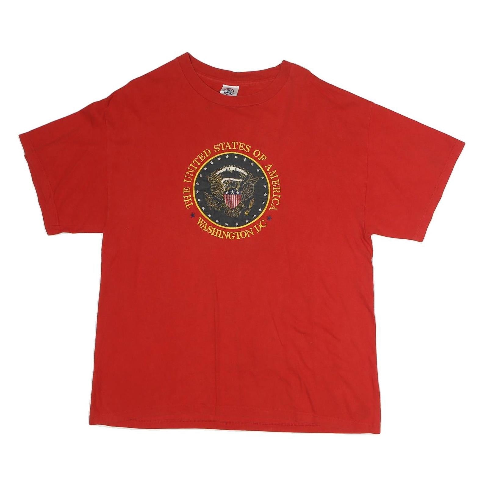 DELTA Mens Red Graphic T-Shirt L Short Sleeve Crew Neck USA Emblem Refurbished - N/A refurbished available on Cerqular