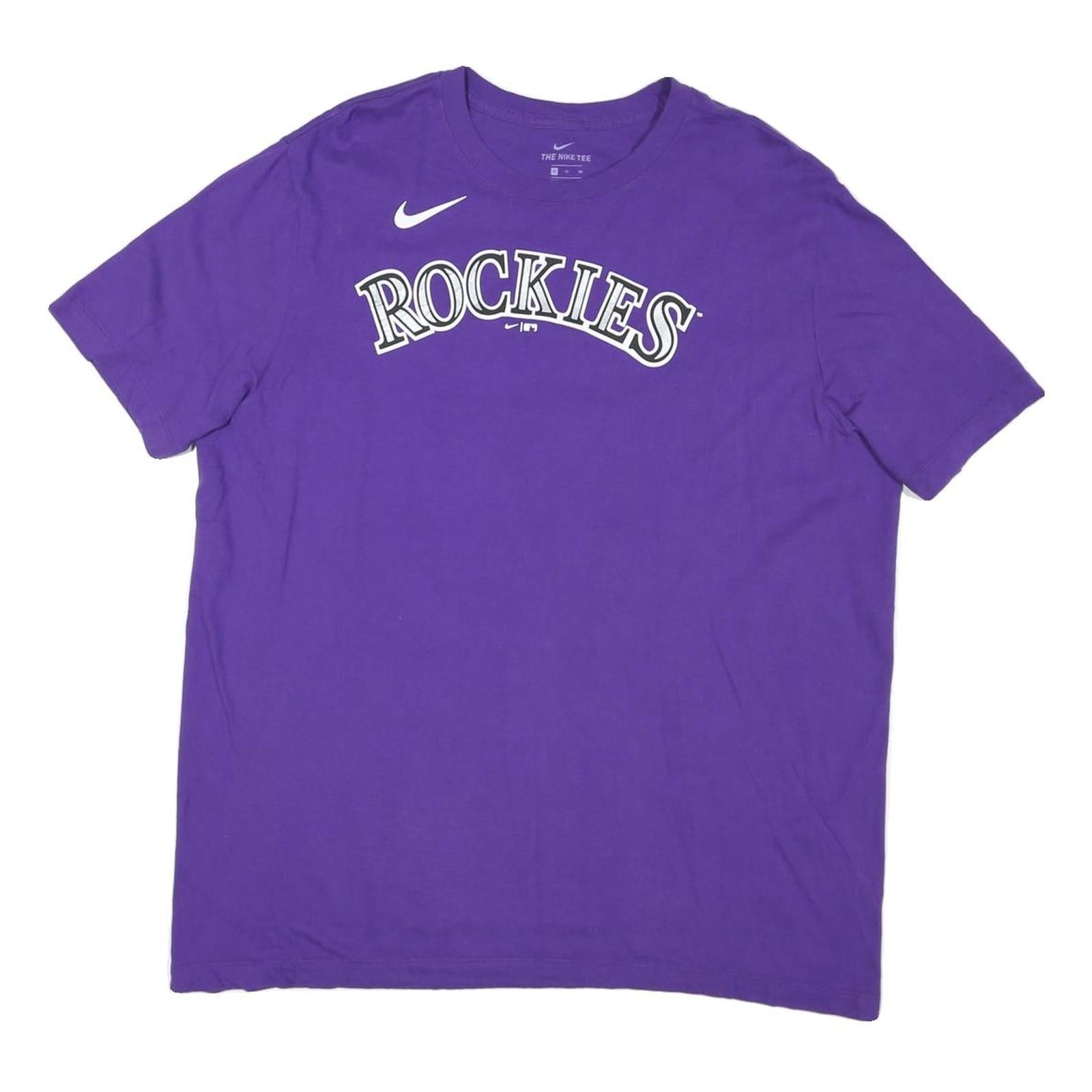 Buy NIKE Mens Purple Rockies Graphic T-Shirt XL Short Sleeve Crew Neck Cotton Refurbished - $19.49 NIKE Mens Purple Rockies Graphic T-Shirt XL Short Sleeve Crew Neck Cotton Refurbished - N/A refurbished available on Cerqular