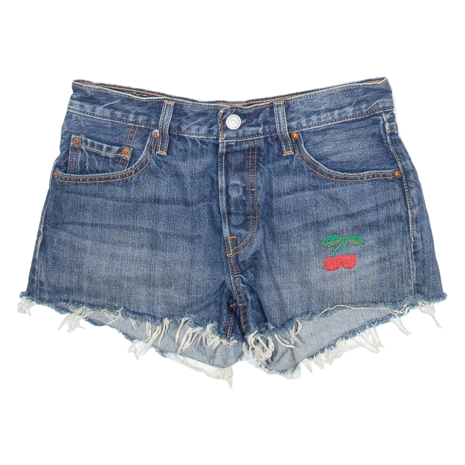 LEVI'S Cherry 501 Womens Denim Shorts Blue L W30 Refurbished - N/A refurbished available on Cerqular
