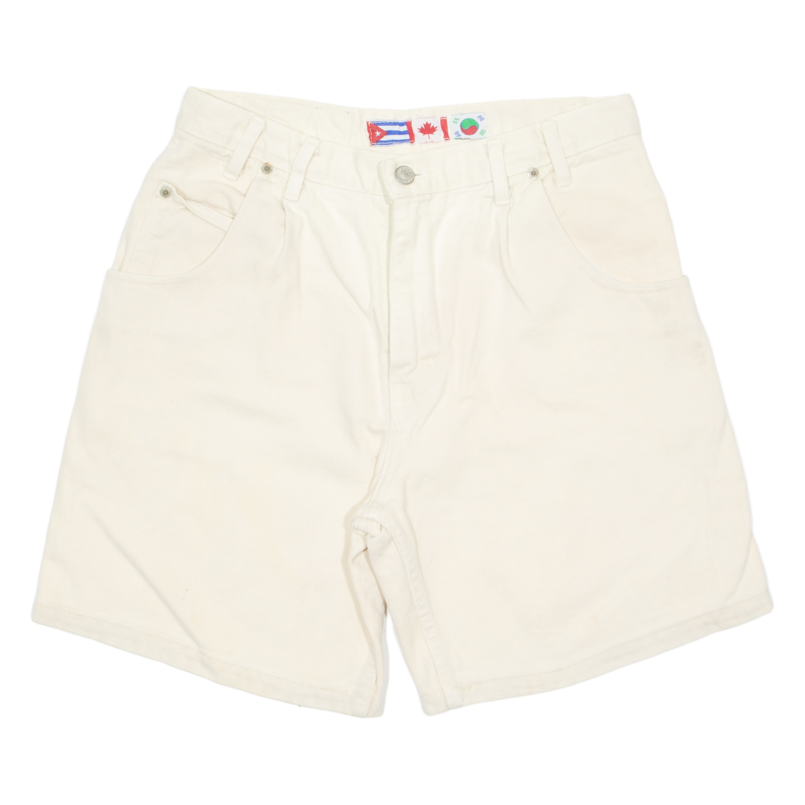 SILVER FERDY Womens Denim Shorts Cream M W31 Refurbished - N/A refurbished available on Cerqular