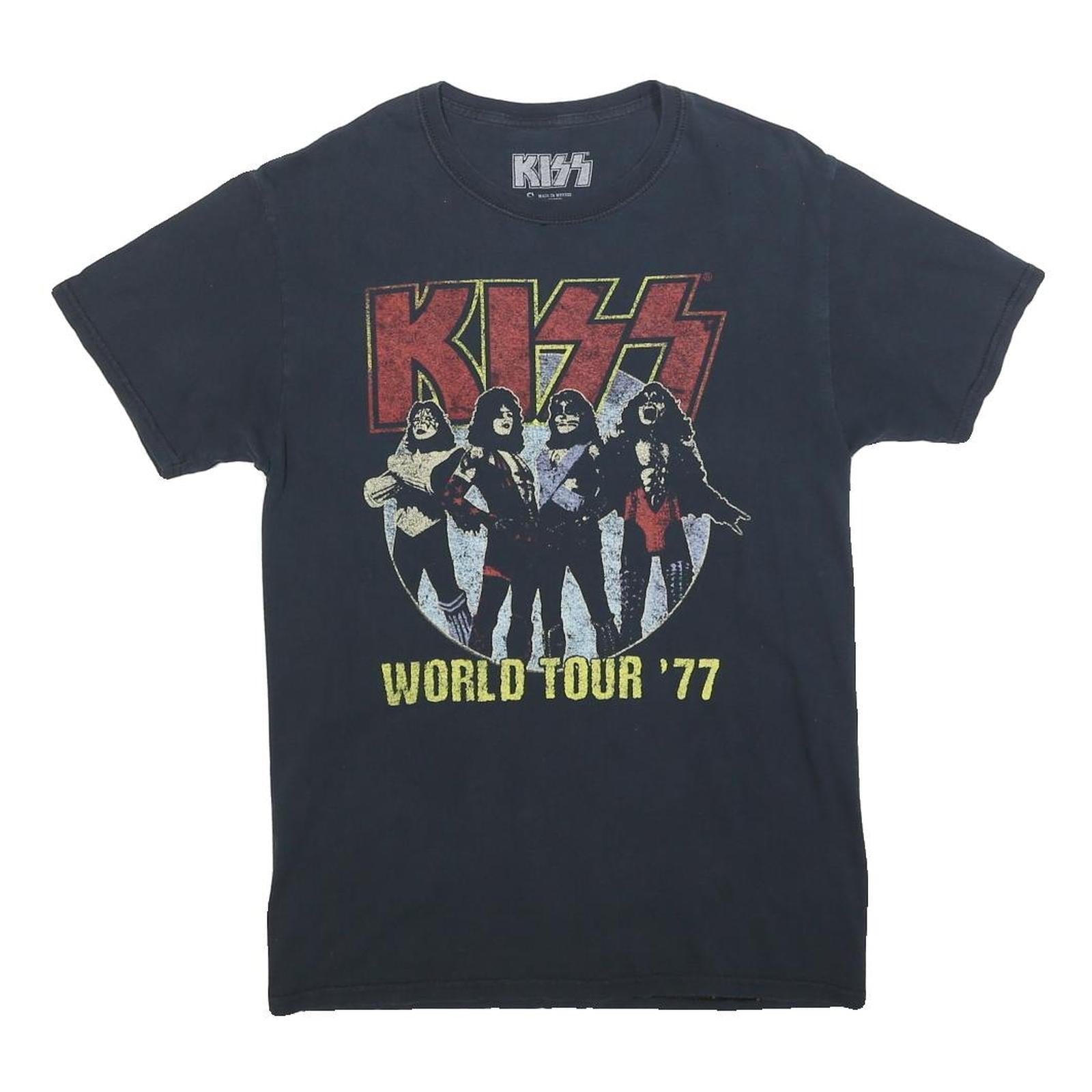 Buy KISS Mens Black World Tour 77 Graphic T-Shirt S Short Sleeve Crew Neck Vintage Refurbished - $19.49 KISS Mens Black World Tour 77 Graphic T-Shirt S Short Sleeve Crew Neck Vintage Refurbished - N/A refurbished available on Cerqular