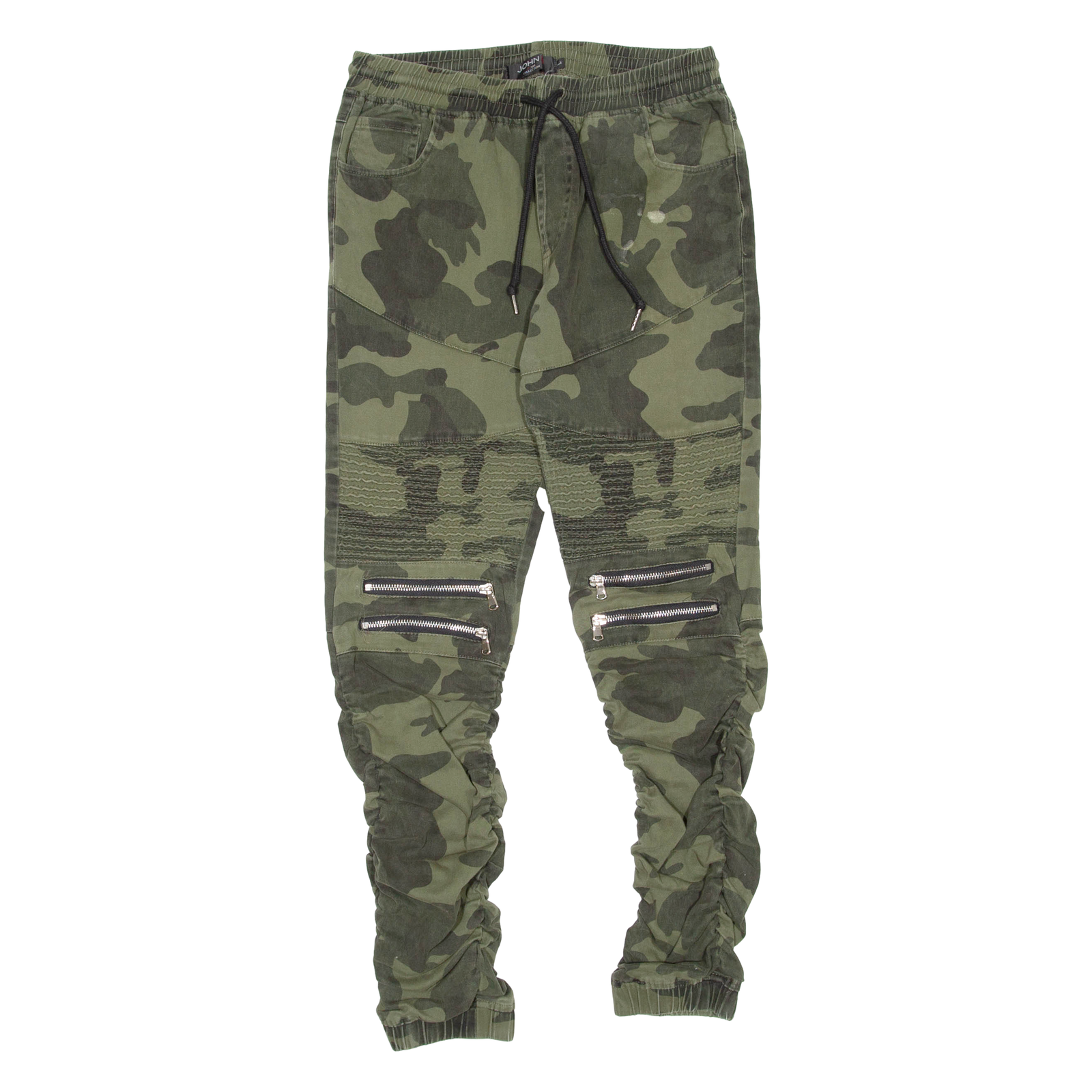 JOHN Ruched Mens Trousers Green Regular Skinny W28 L32 Refurbished - N/A refurbished available on Cerqular