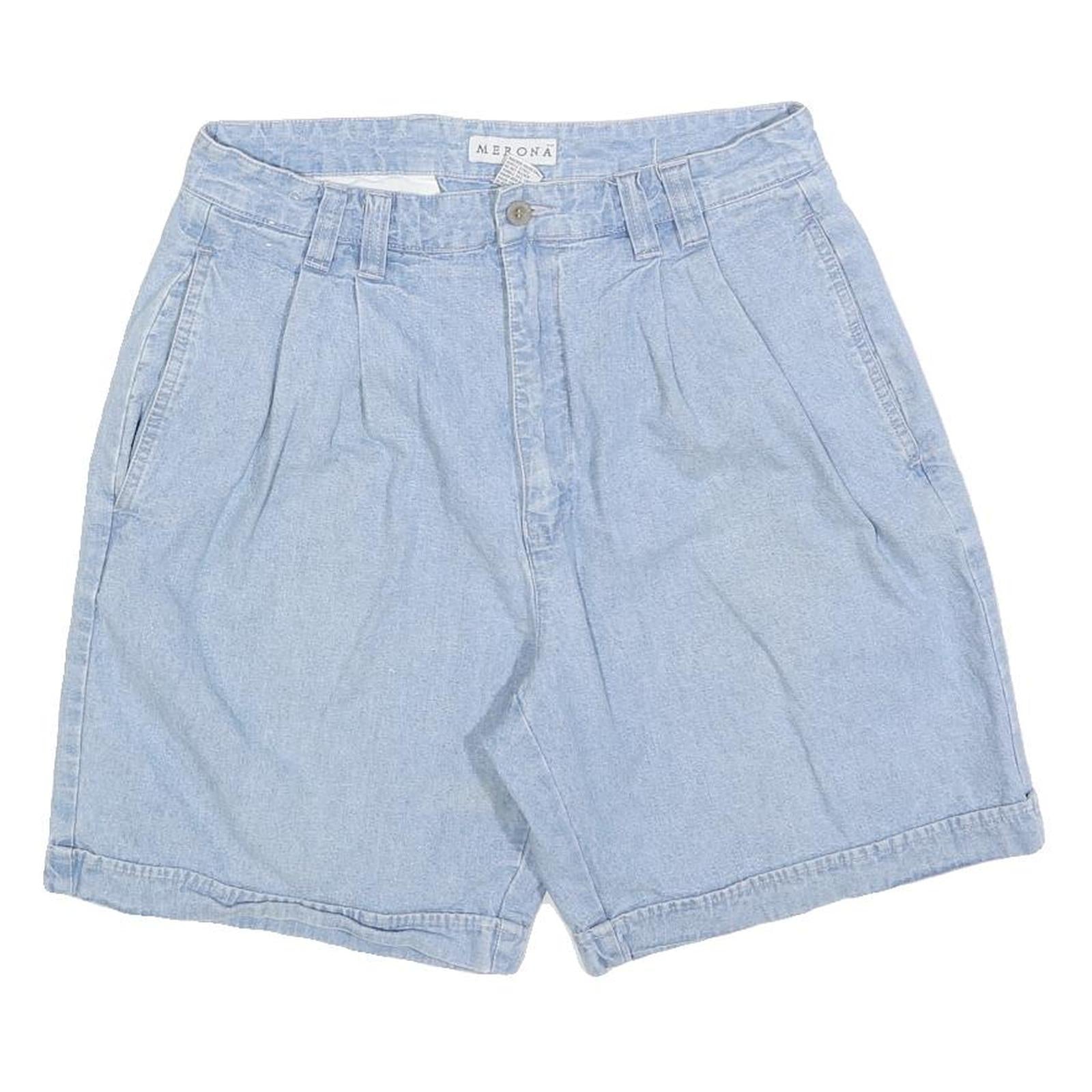 MERONA Womens Shorts Blue Denim Casual M W32 Cotton Blend Relaxed Fit Refurbished - N/A refurbished available on Cerqular