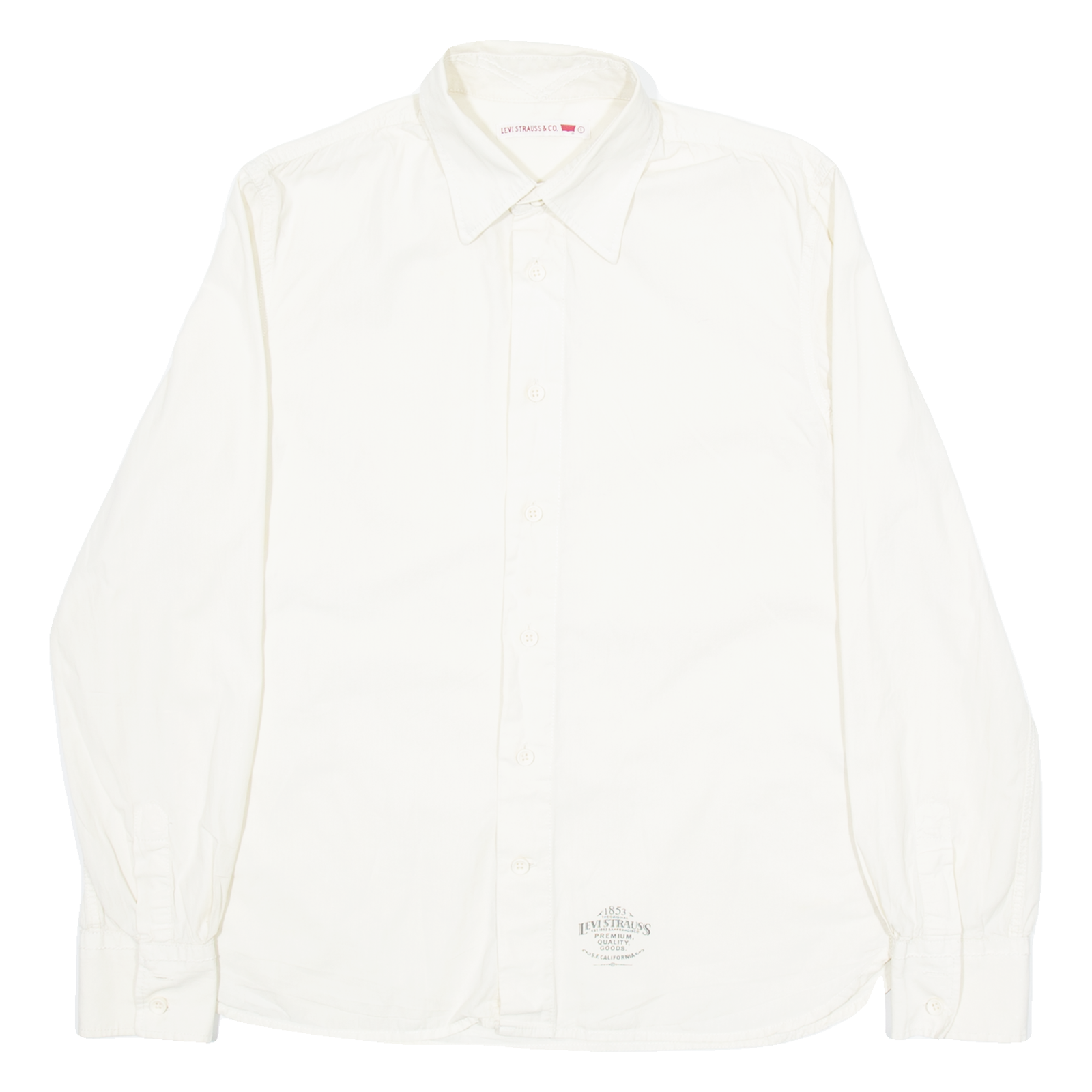 LEVI'S Mens Plain Shirt Cream Long Sleeve S Refurbished - N/A refurbished available on Cerqular