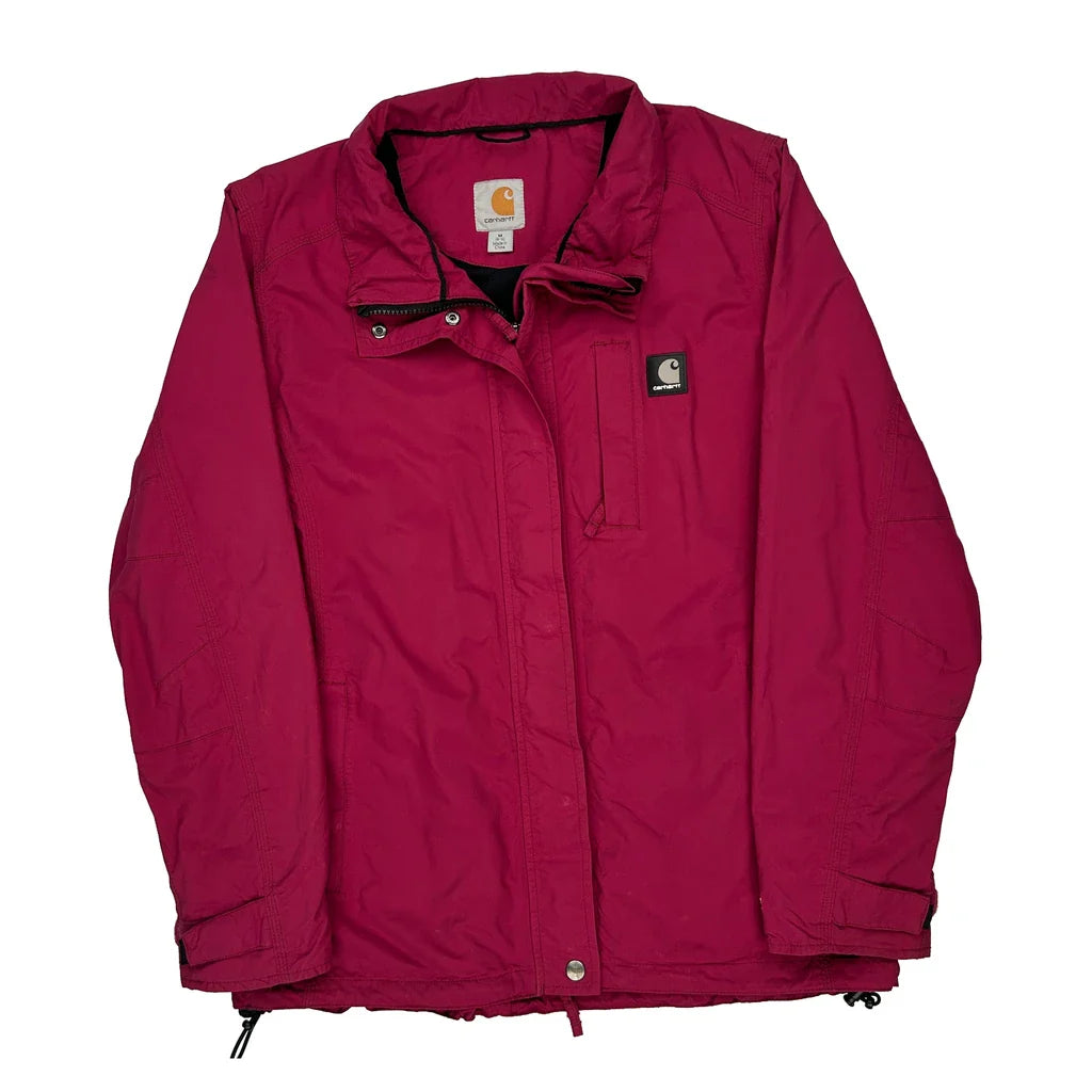 Carhartt Jacket - Medium Red Polyester Refurbished - Thrifted (note: this is a term often used to describe second- refurbished available on Cerqular