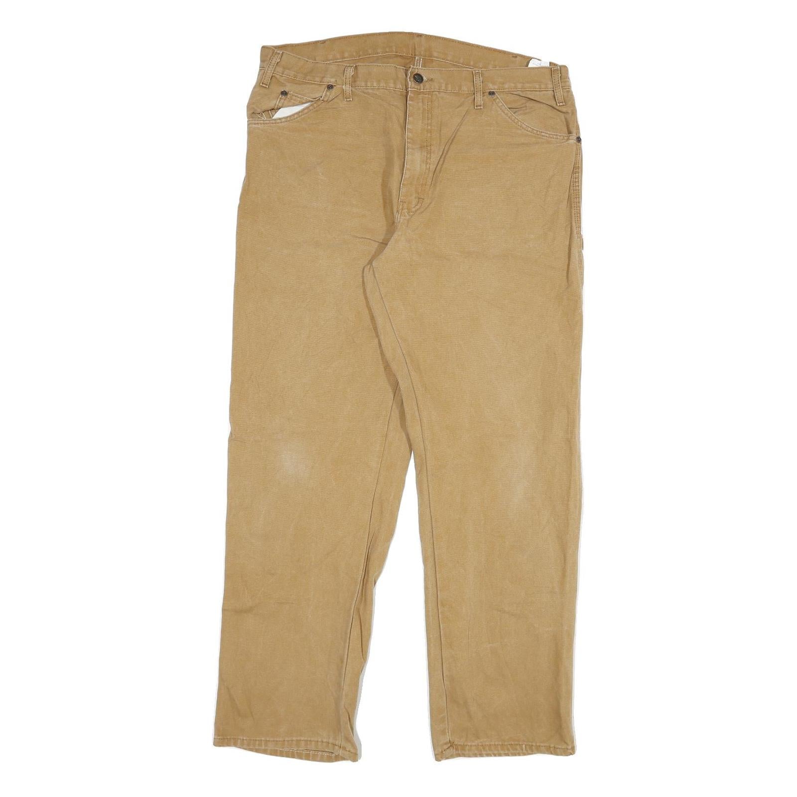 DICKIES Mens Regular Fit Jeans Beige Denim W38 L32 Workwear Utility Classic Zip Refurbished - N/A refurbished available on Cerqular