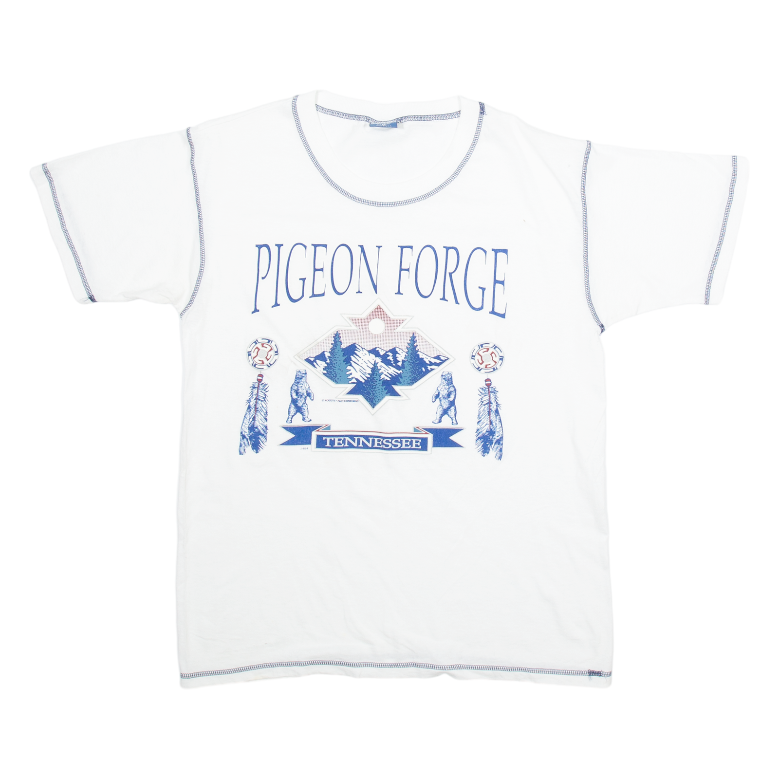 BELTON DESIGNER KNITS Pigeon Forge Tennessee Mens T-Shirt White USA M Refurbished - N/A refurbished available on Cerqular