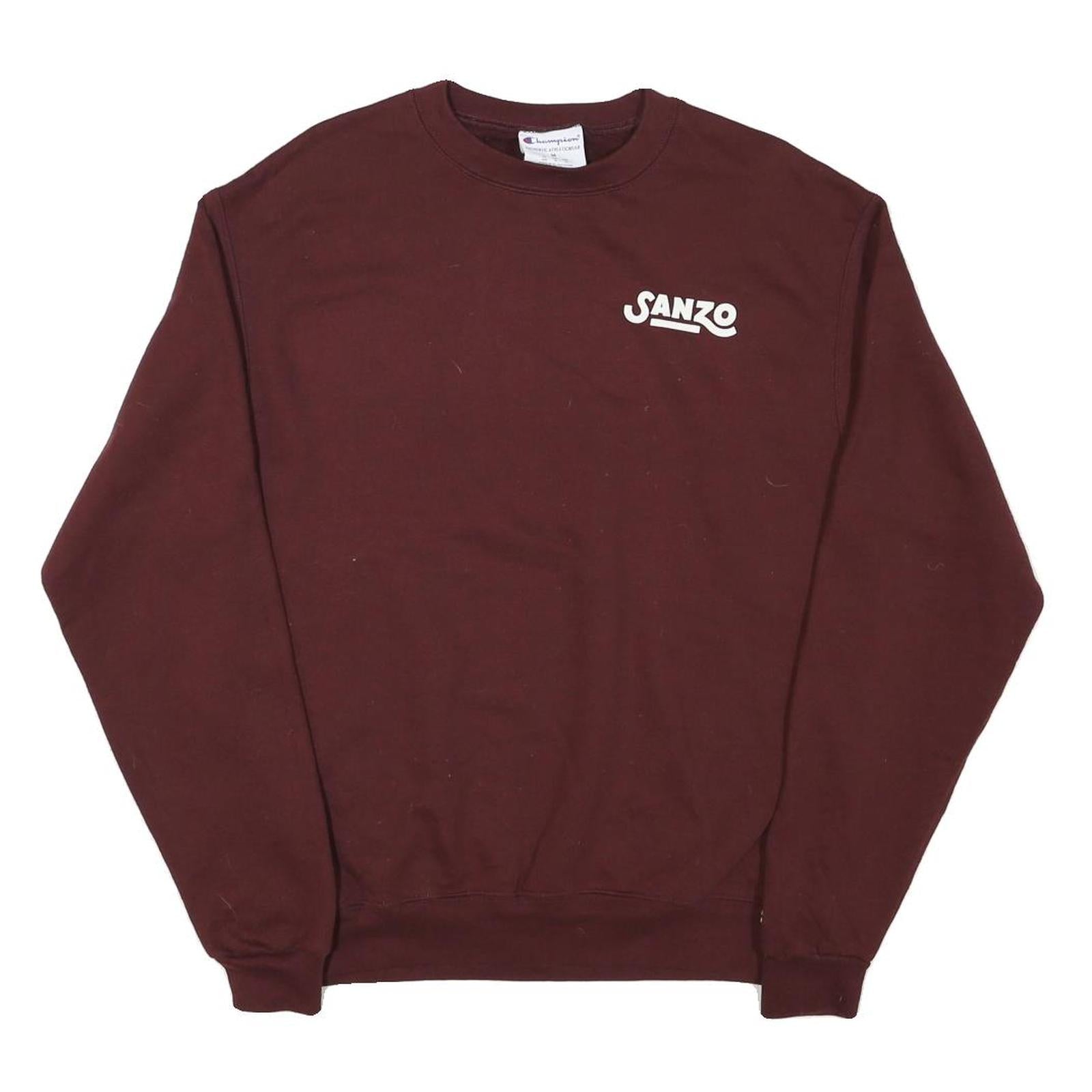 CHAMPION Mens Maroon Sanzo Crew Neck M Cotton Blend Casual Sweatshirt Refurbished - N/A refurbished available on Cerqular