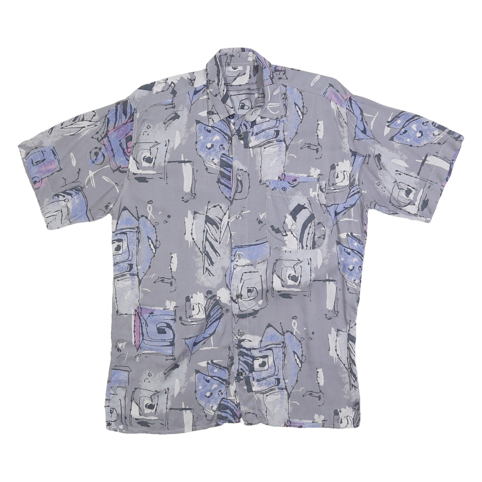 Buy Mens Grey Abstract Pattern Short Sleeve Shirt L Casual Cool Refurbished - $15.59 Mens Grey Abstract Pattern Short Sleeve Shirt L Casual Cool Refurbished - N/A refurbished available on Cerqular