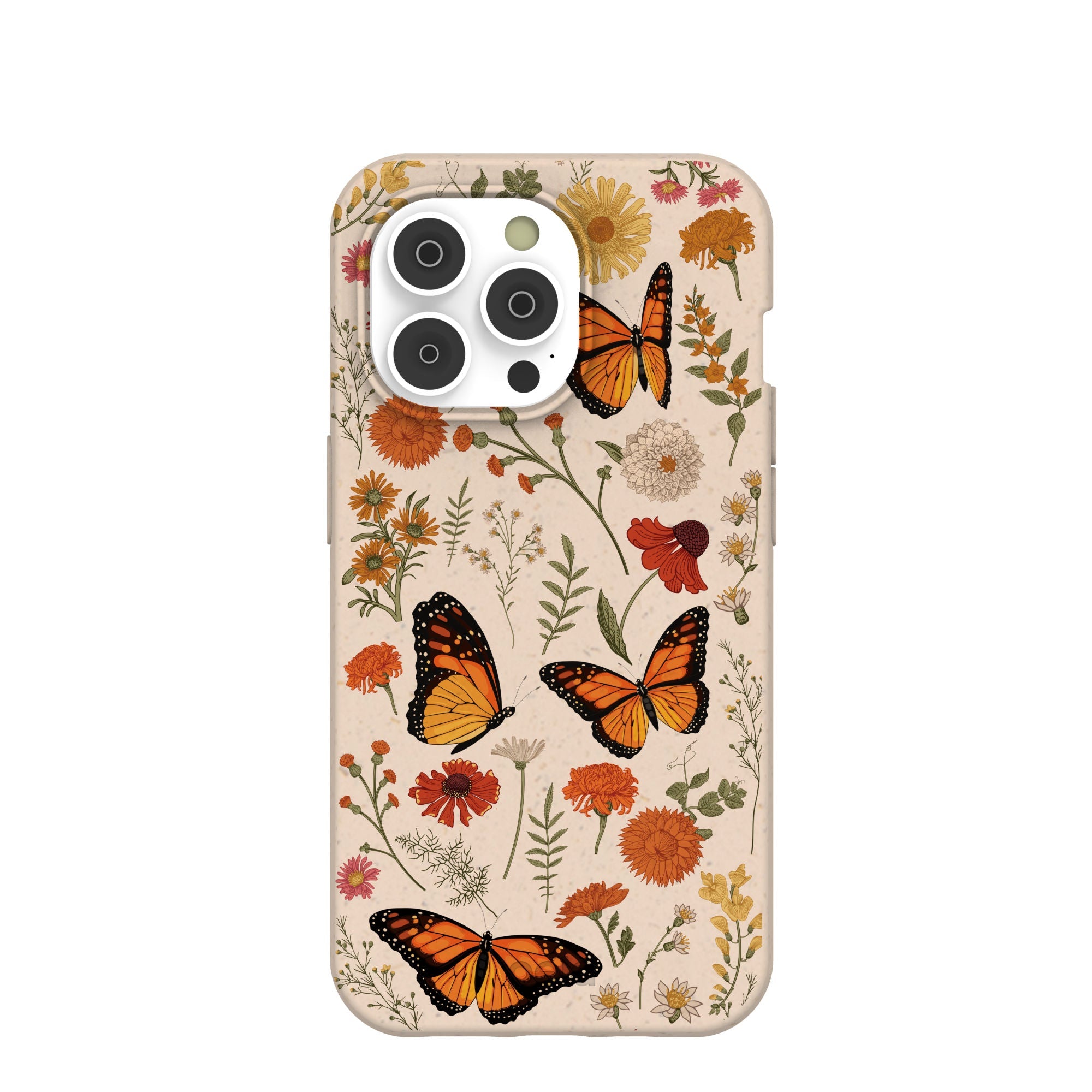 Seashell Monarch Butterfly iPhone 14 Pro Case Refurbished - Pela Case refurbished available on Cerqular