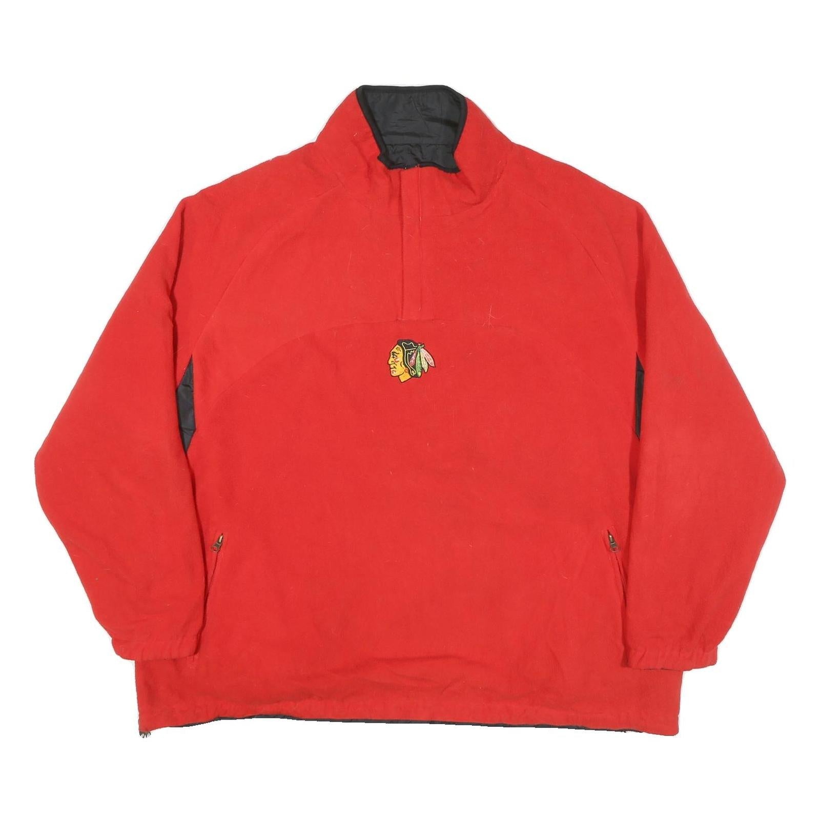 Mens Red & Black Pullover Native American Head Embroidered Crew Neck Basic Knit Refurbished - N/A refurbished available on Cerqular