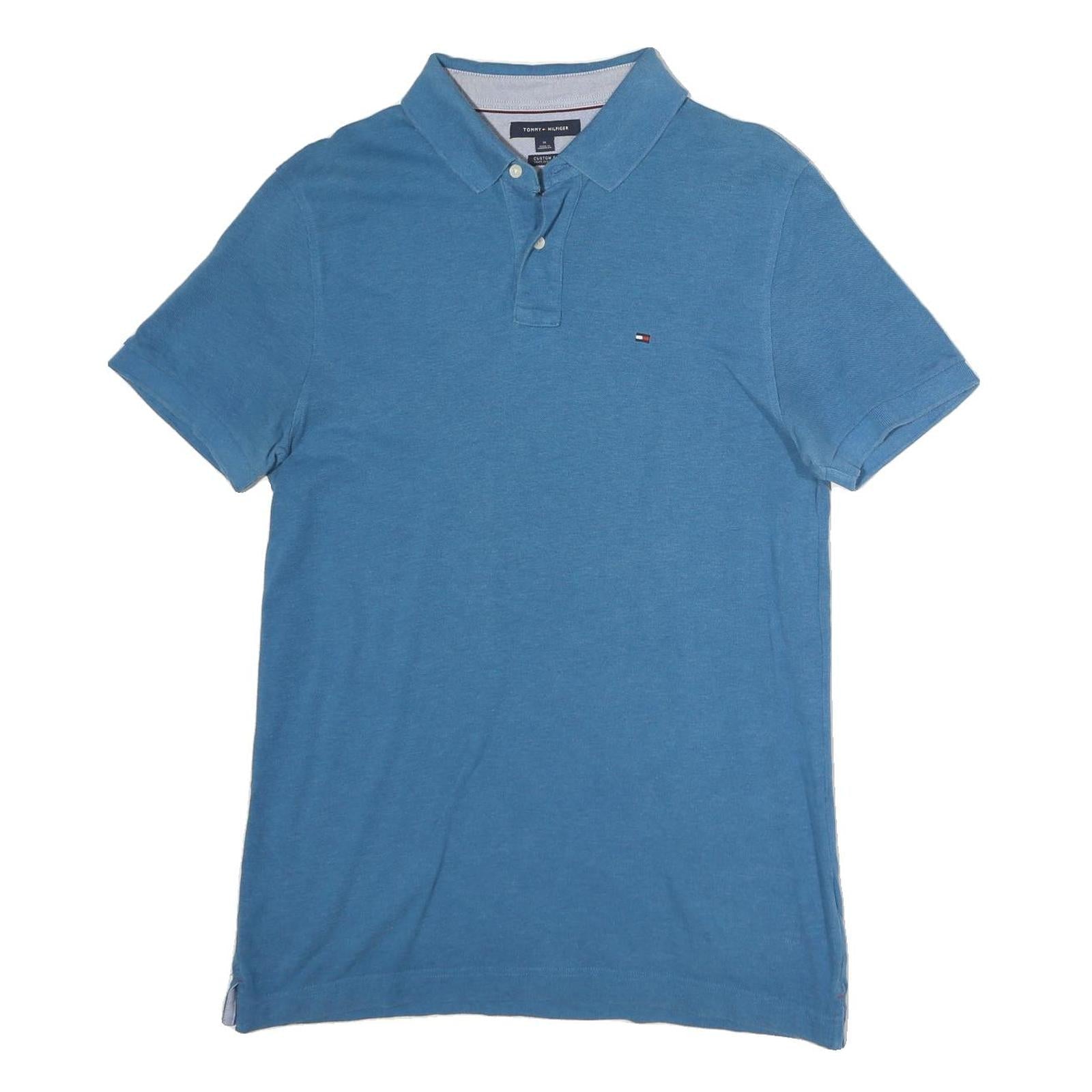 TOMMY HILFIGER Mens Blue Short Sleeve Polo Shirt M Classic Cotton Casual Refurbished - N/A refurbished available on Cerqular