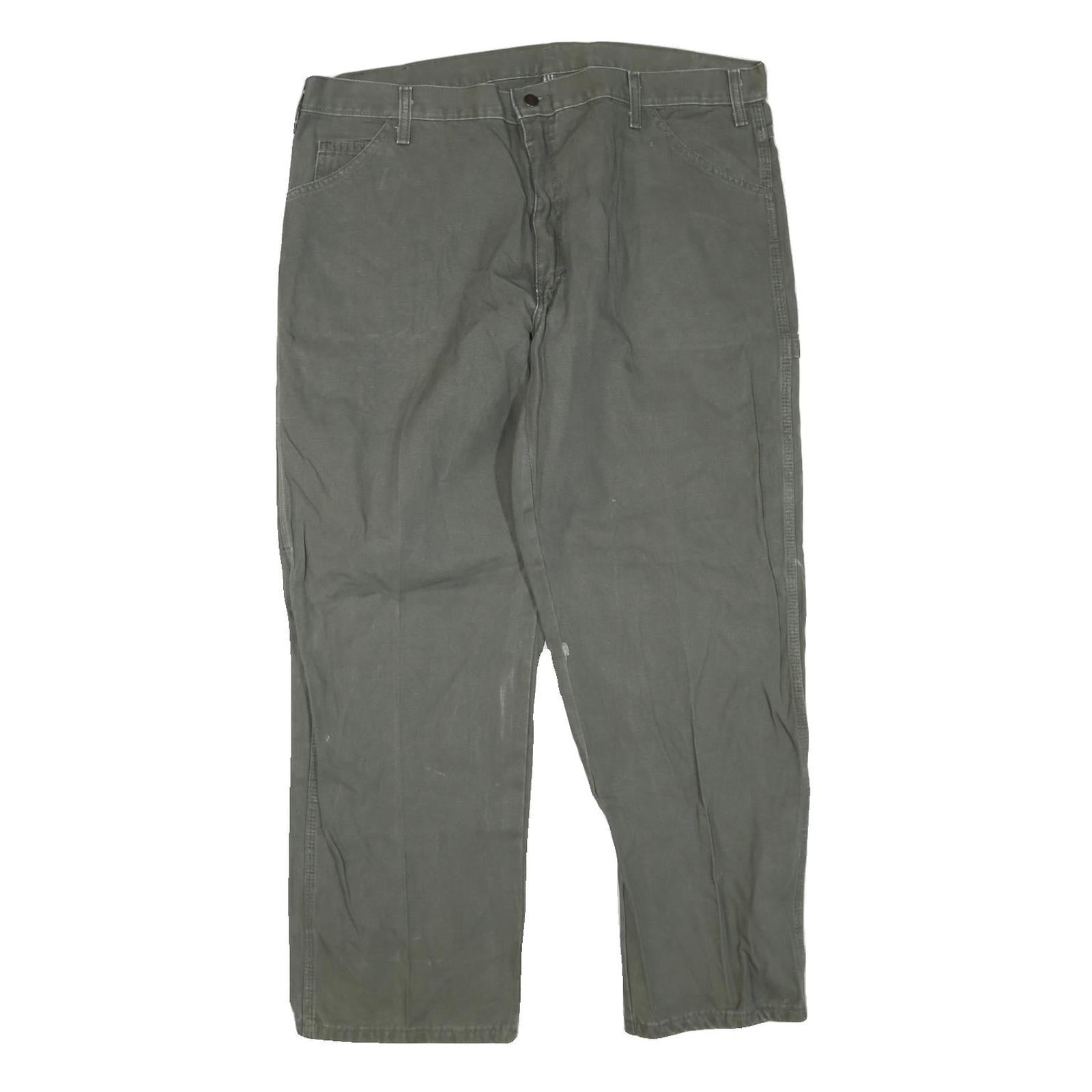 DICKIES Mens Cotton Blend Grey Regular Straight Trousers W40 L30 Workwear Zip Refurbished - N/A refurbished available on Cerqular