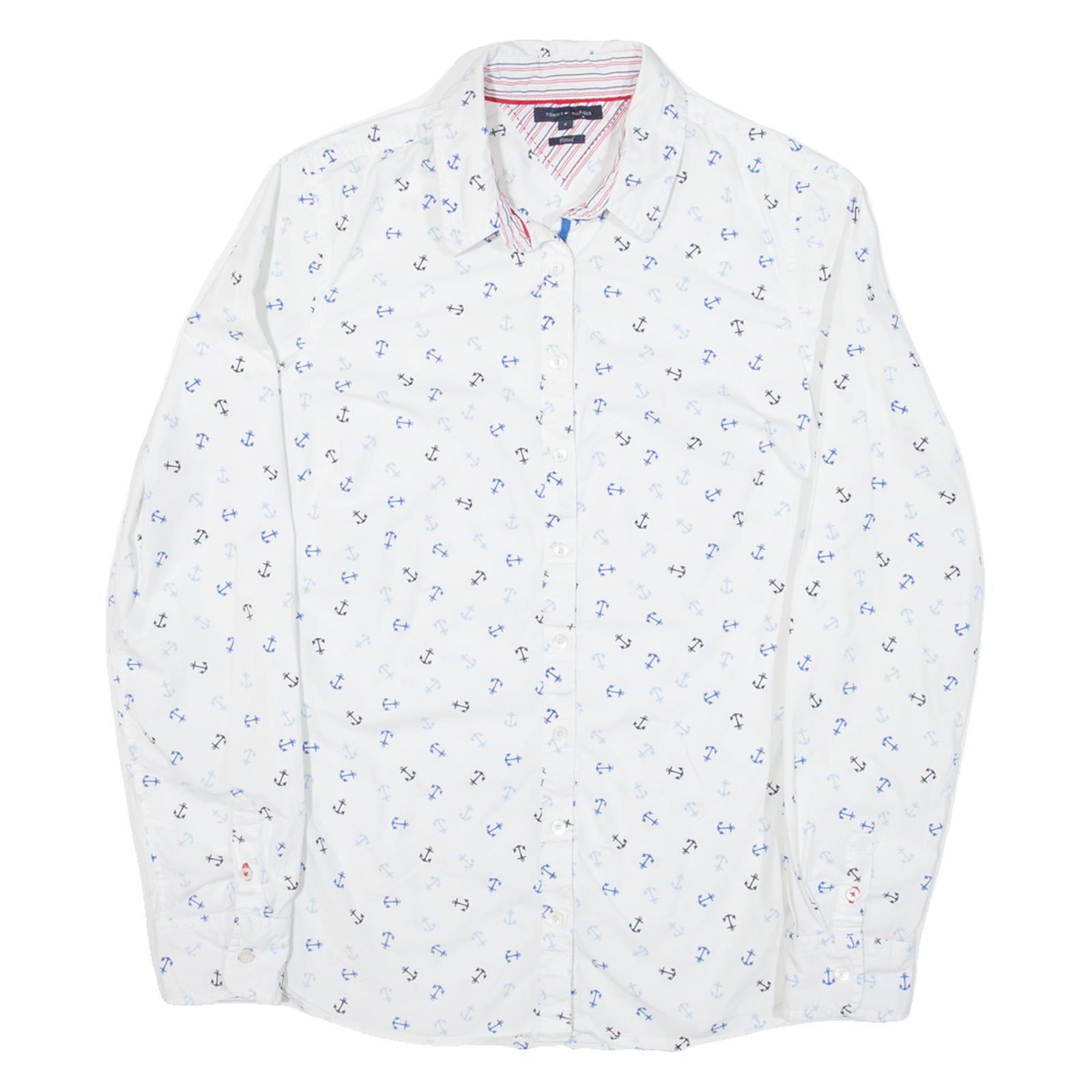 TOMMY HILFIGER Slim Fit Anchor Womens Shirt White Long Sleeve UK 8 Refurbished - N/A refurbished available on Cerqular