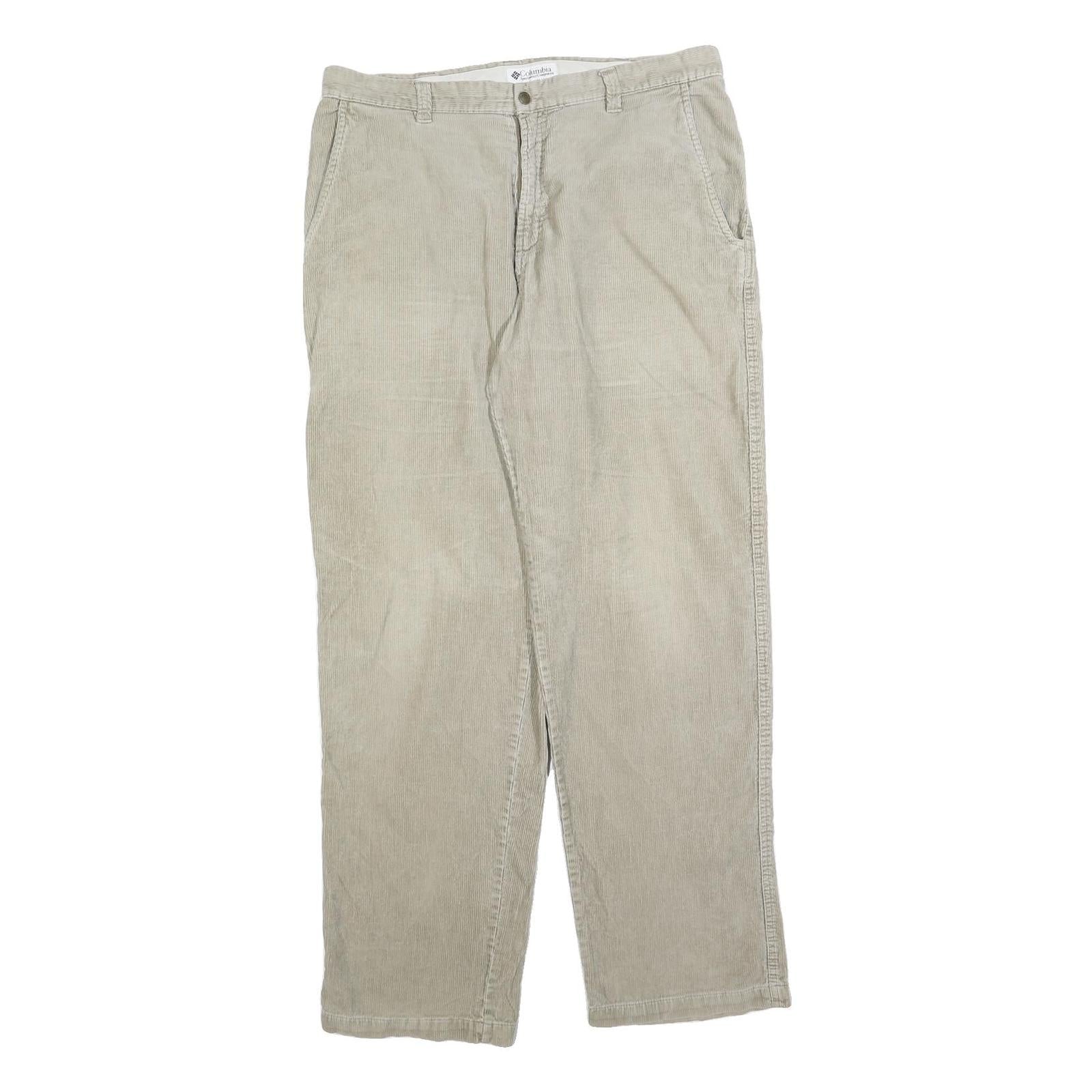 COLUMBIA Mens Cotton Blend Beige Regular Straight Trousers W36 L34 Casual Refurbished - N/A refurbished available on Cerqular
