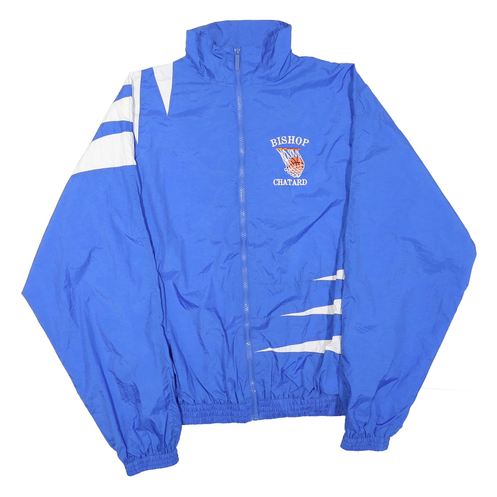 PREGAME ATHLETICS Mens Blue & White Bishop Chatard Track Jacket L Polyester Refurbished - N/A refurbished available on Cerqular