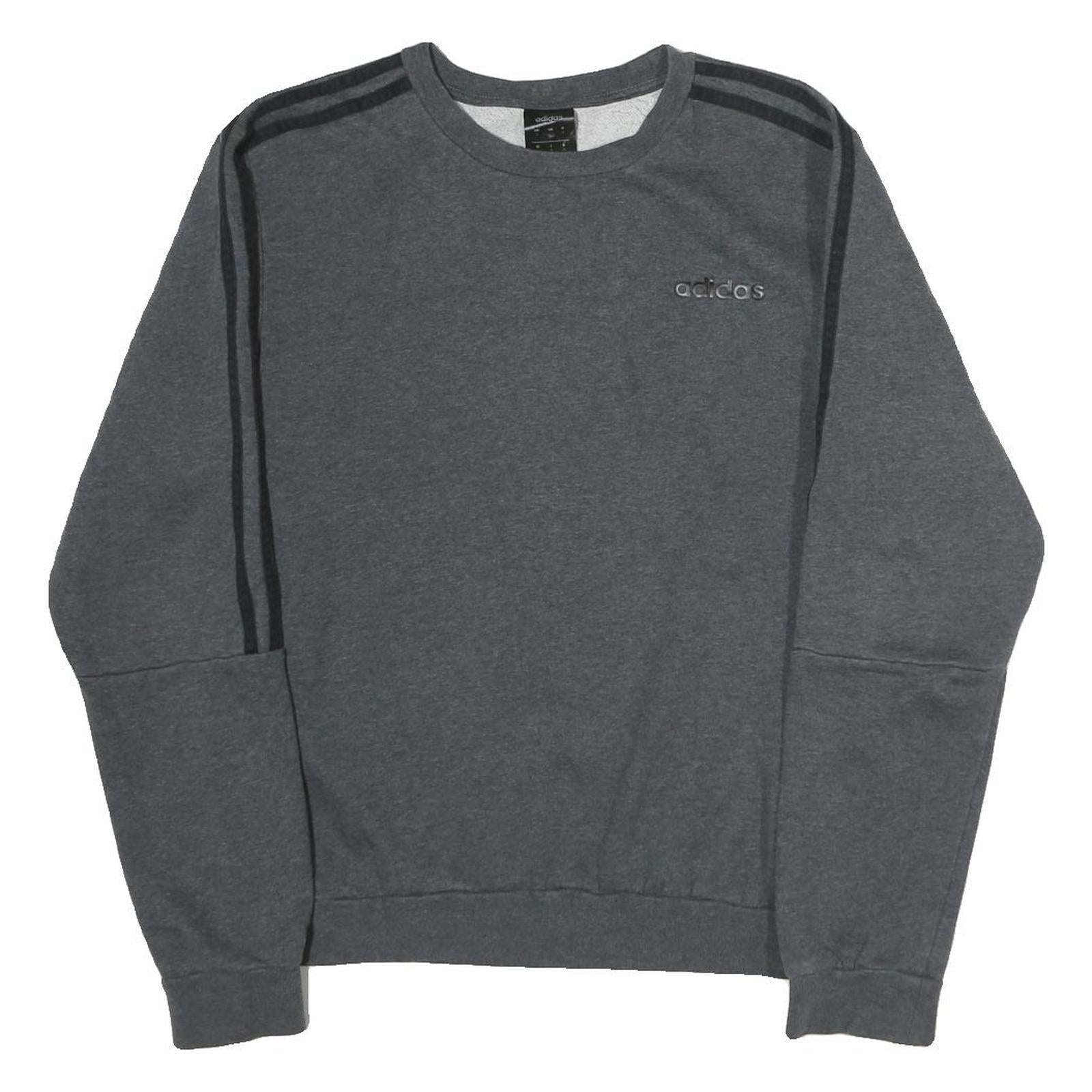 ADIDAS Mens Grey Sweatshirt S Cotton Crew Neck Pullover Sports Casual Refurbished - N/A refurbished available on Cerqular