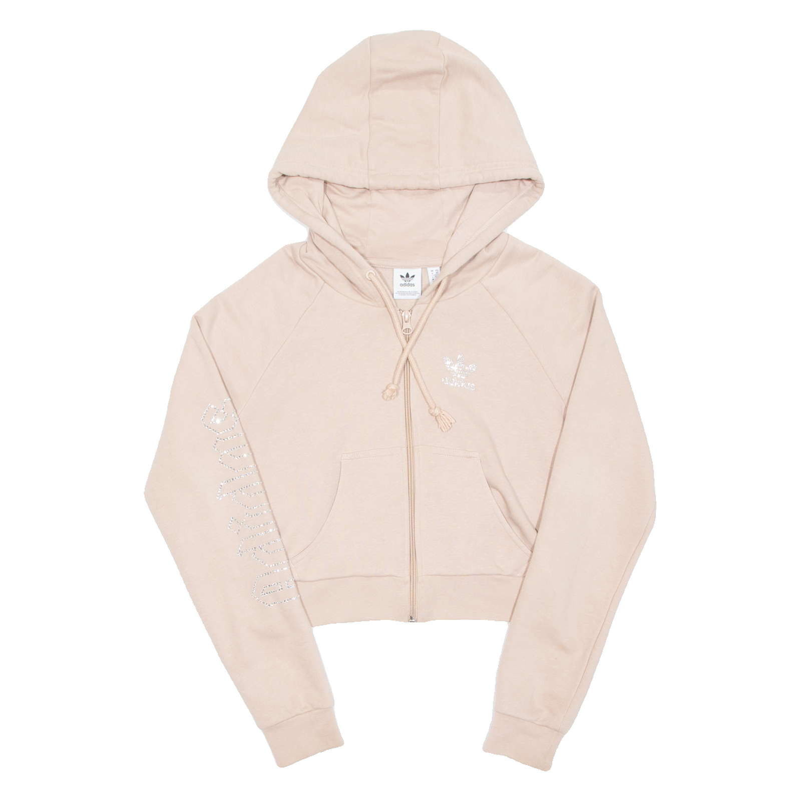 ADIDAS Cropped Womens Pink Hoodie Full Zip UK 6 Refurbished - N/A refurbished available on Cerqular
