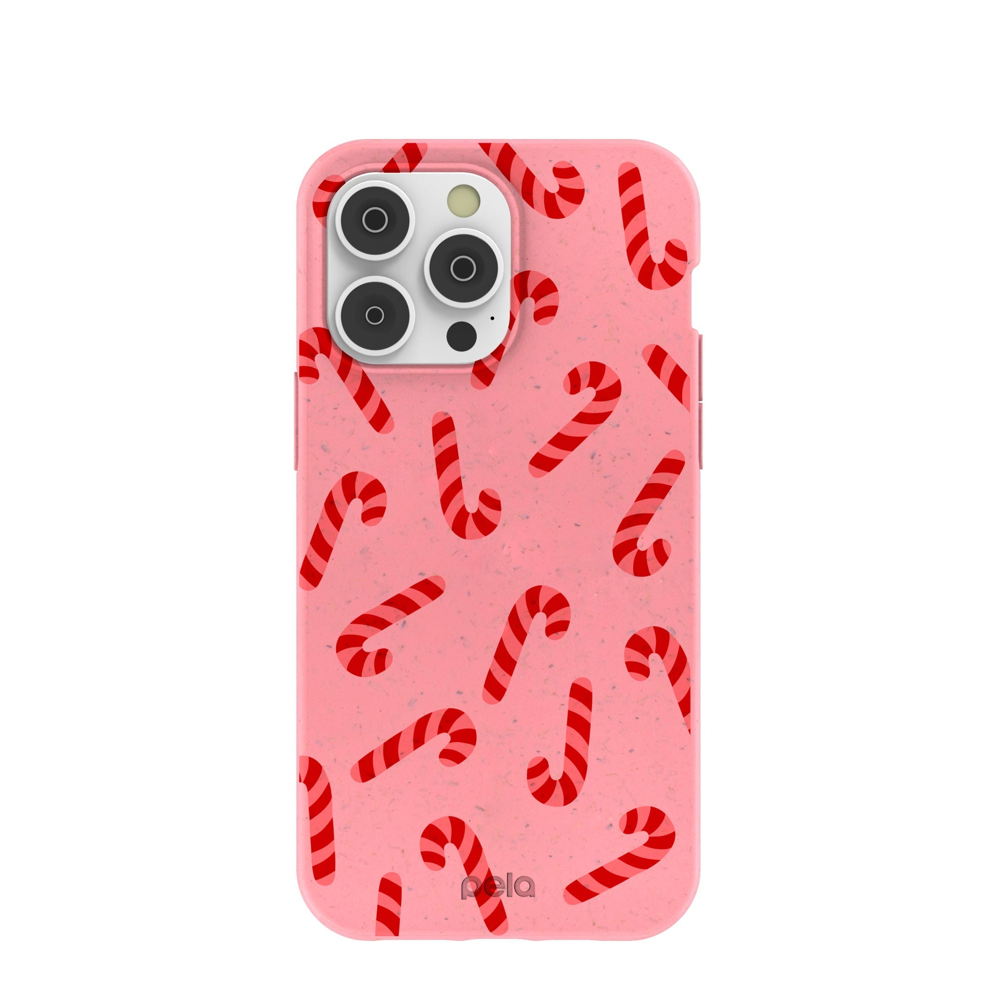 Bubblegum Pink Candy Cane Chaos iPhone 14 Pro Max Case Refurbished - Pela Case refurbished available on Cerqular