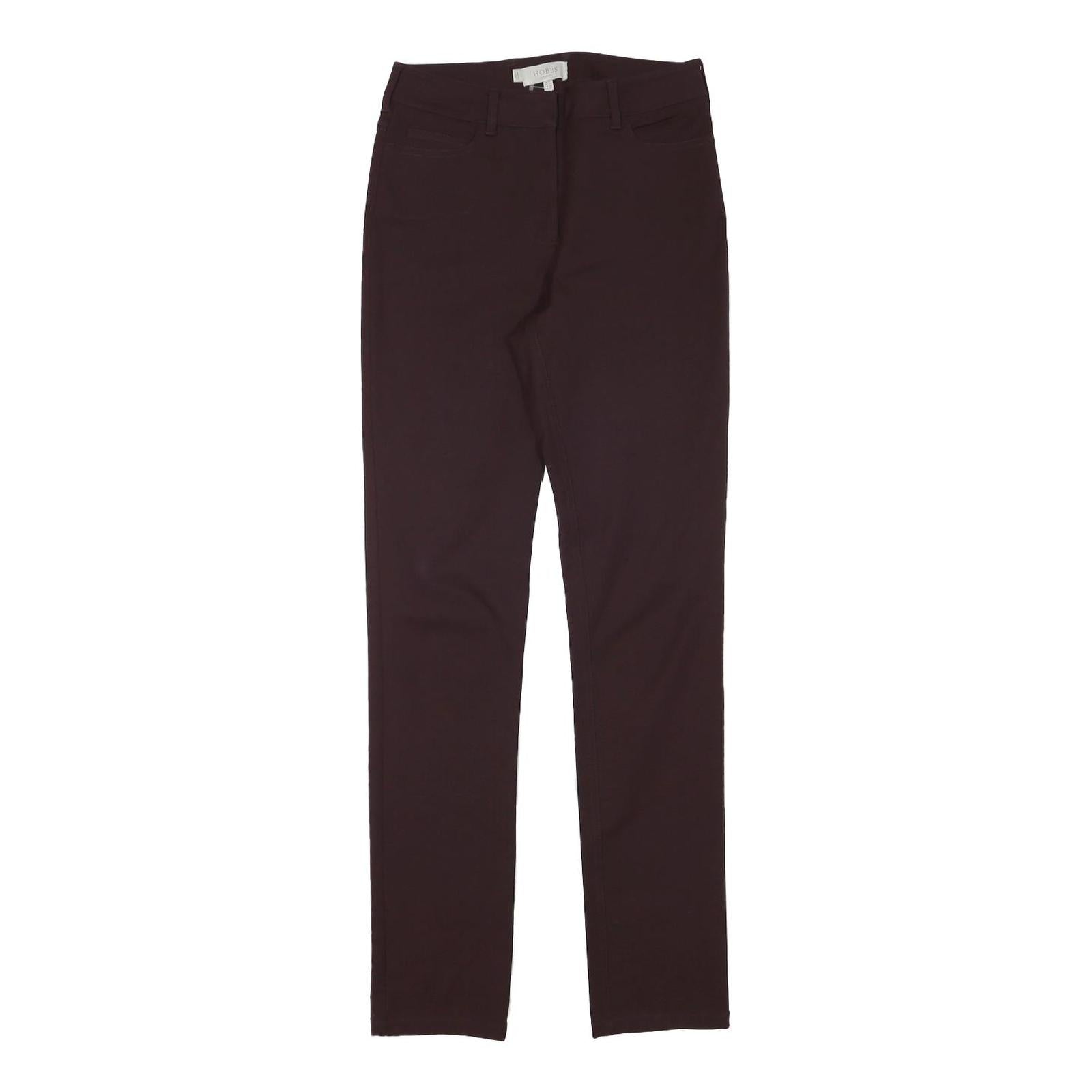 HOBBS LONDON Womens Polyester Blend Slim Burgundy Trousers W26 L30 Zip Refurbished - N/A refurbished available on Cerqular