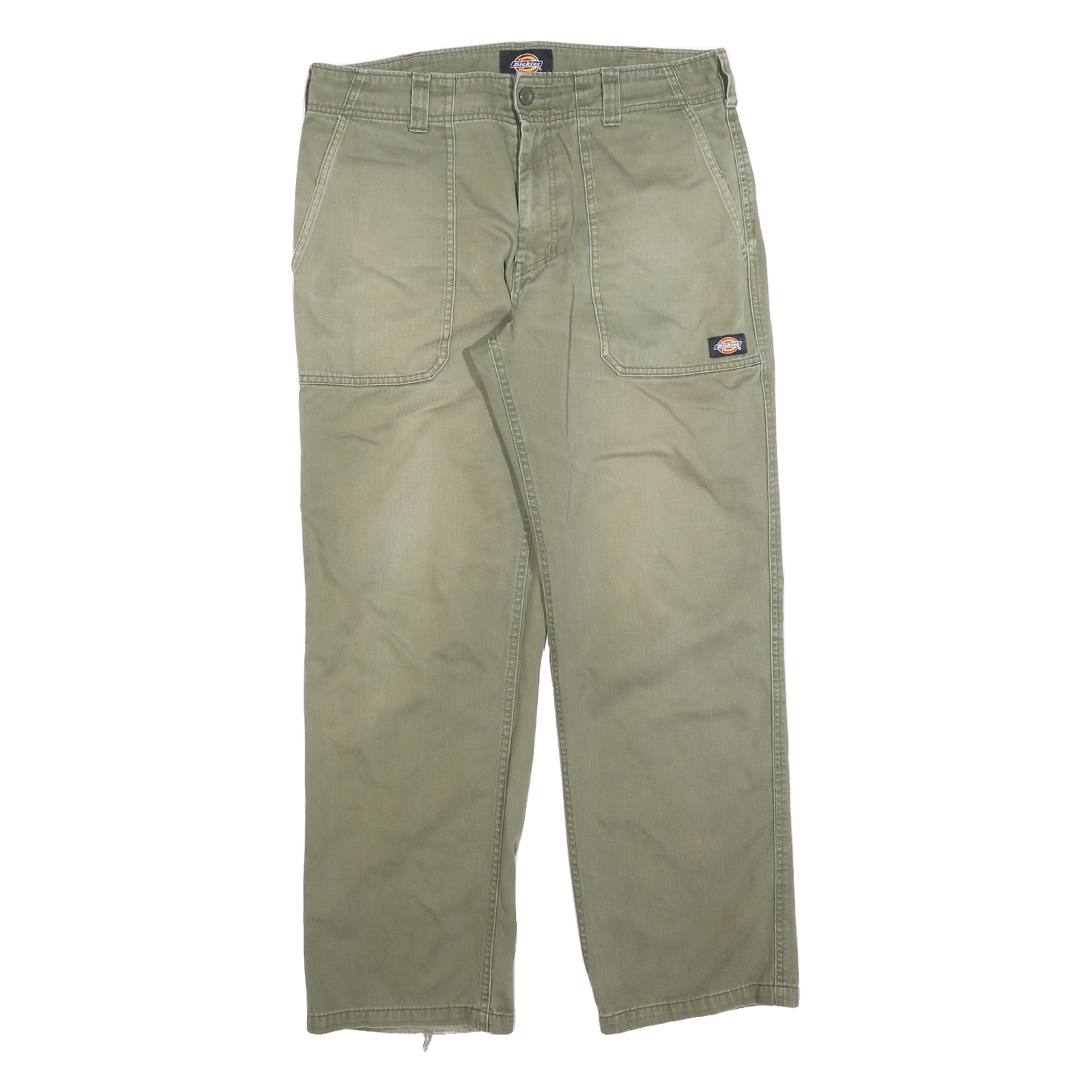 DICKIES Mens Cotton Blend Beige Regular Straight Trousers W32 L30 Workwear Zip Refurbished - N/A refurbished available on Cerqular