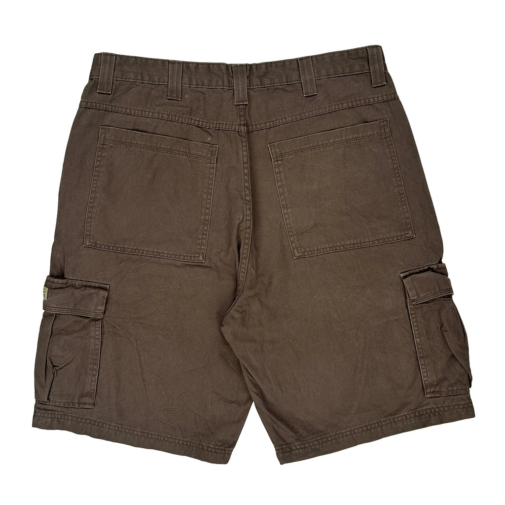 Wrangler Cargo Shorts - 35W 10L Brown Cotton Refurbished - Thrifted (note: this is a term often used to describe second- refurbished available on Cerqular