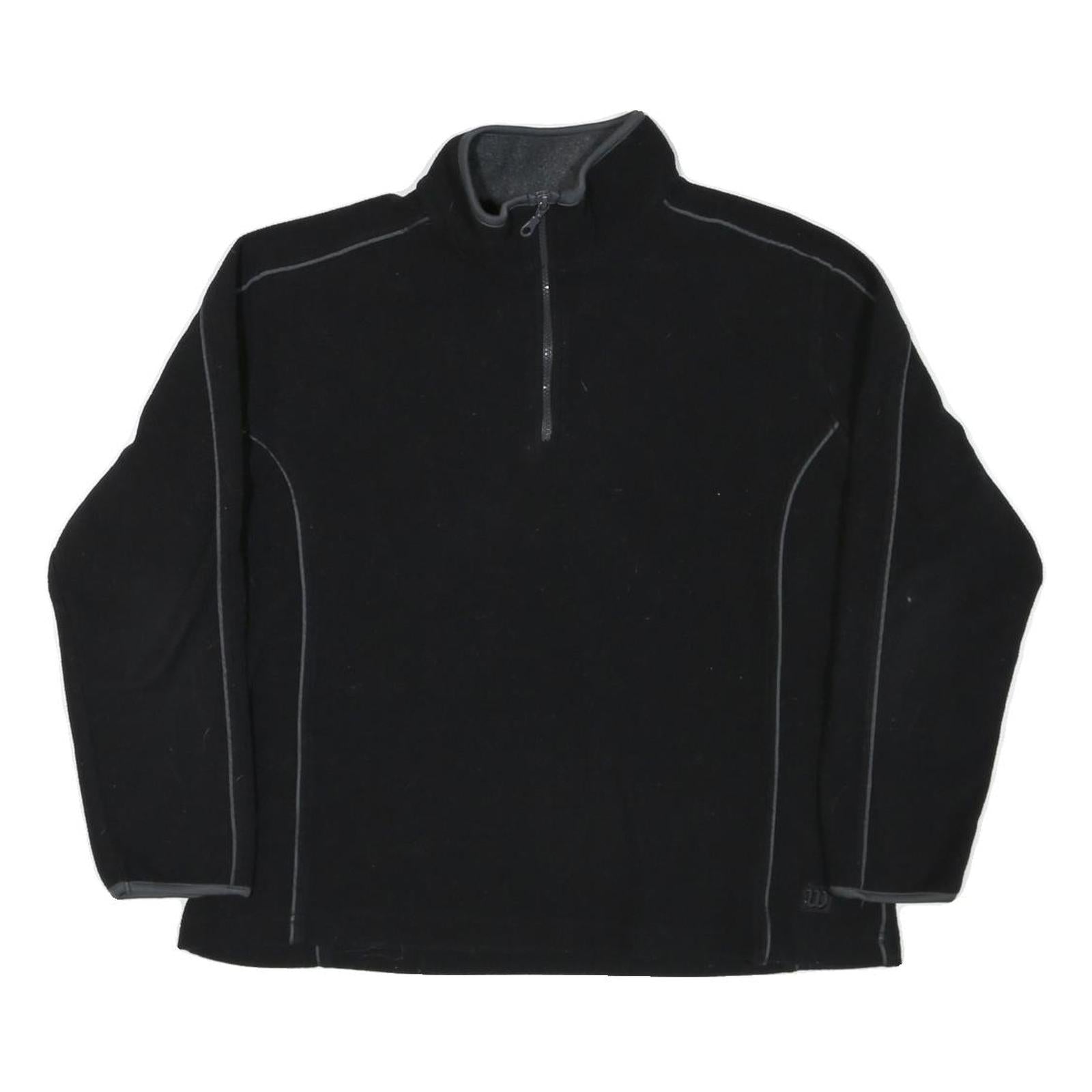 WILSON Womens Black Plain Polyester Blend Pullover Jumper L Fitted Casual Refurbished - N/A refurbished available on Cerqular