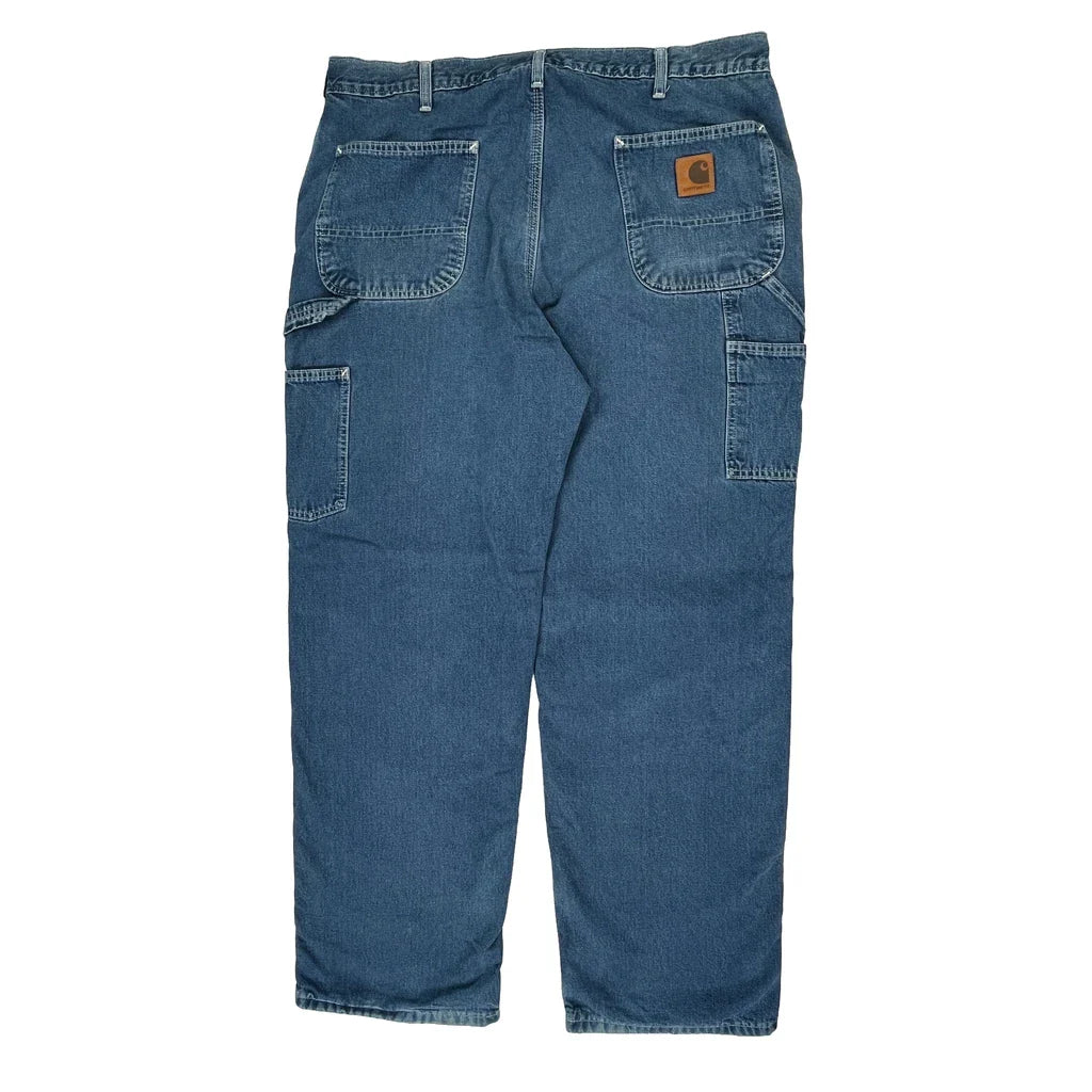 Carhartt Carpenter Jeans - 38W 30L Blue Cotton Refurbished - Thrifted (note: this is a term often used to describe second- refurbished available on Cerqular