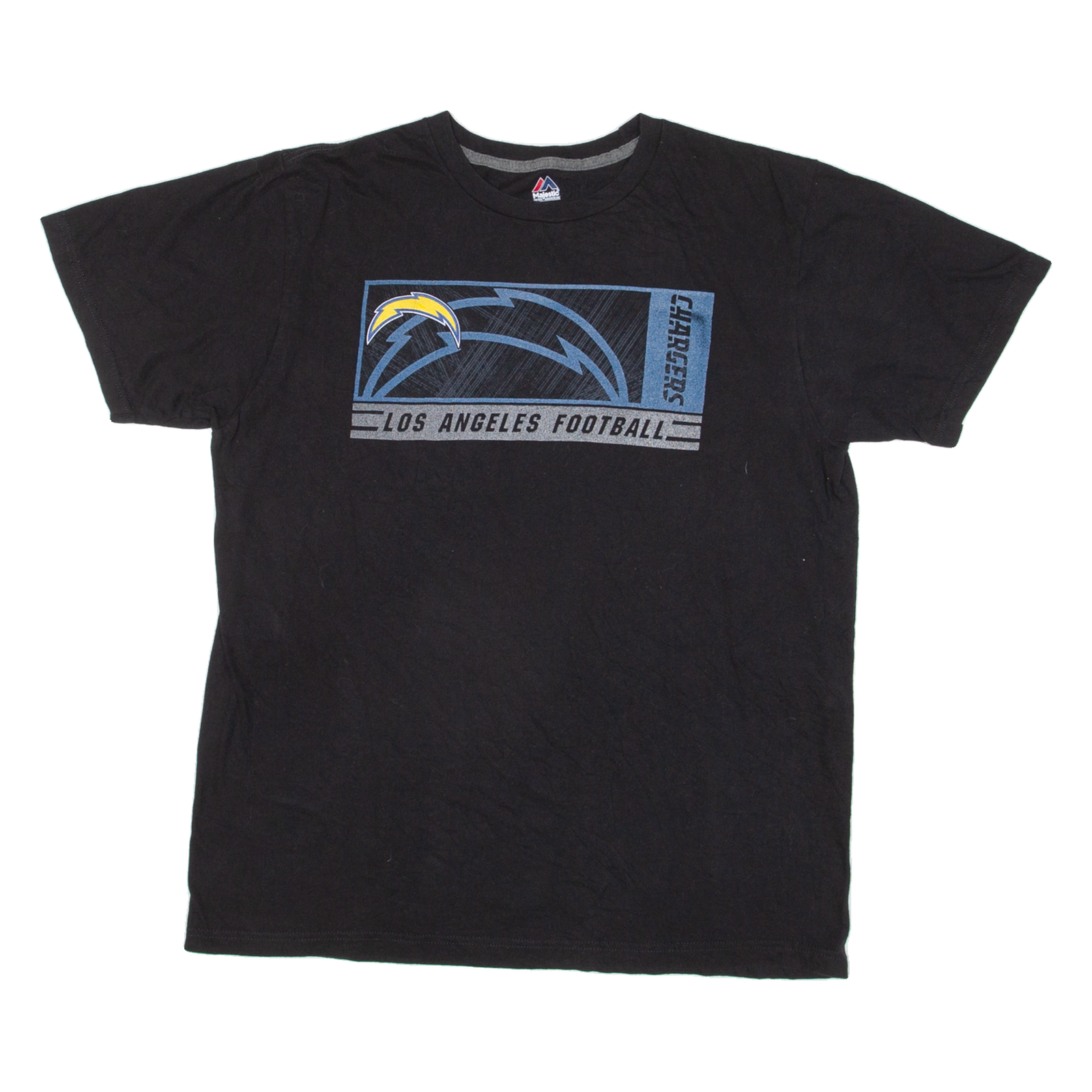 MAJESTIC Los Angeles Football Mens T-Shirt Black USA L Refurbished - N/A refurbished available on Cerqular