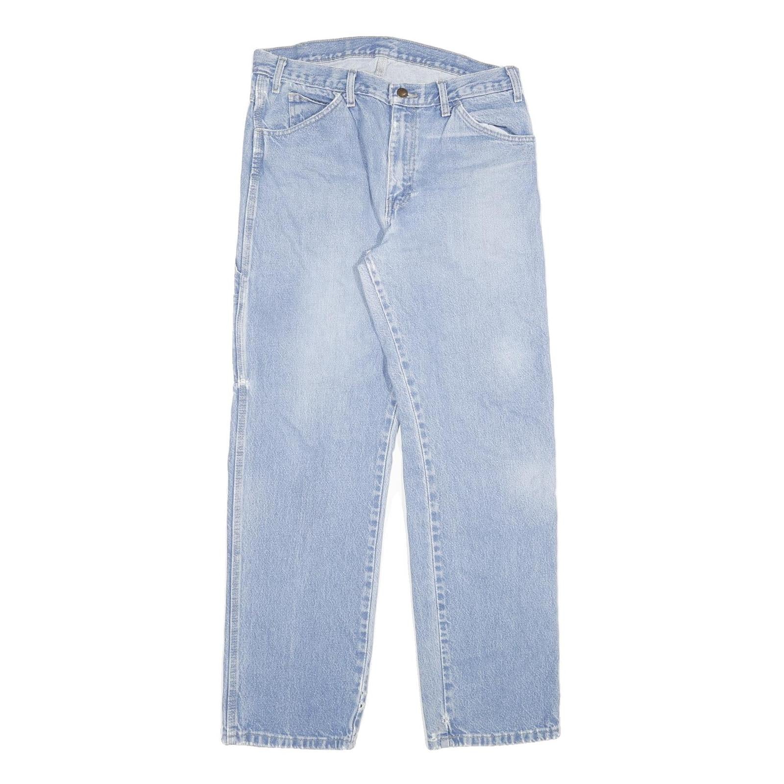 DICKIES Mens Jeans Blue Regular Straight Denim Medium W32 L32 Workwear Zip Refurbished - N/A refurbished available on Cerqular