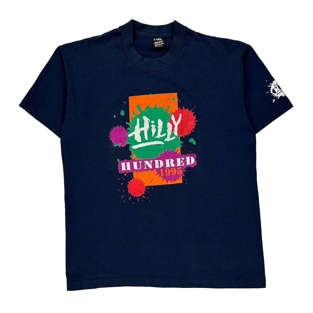 Fruit Of The Loom Single Stitch T-Shirt - Large Navy Cotton Blend Refurbished - Thrifted (note: this is a term often used to describe second- refurbished available on Cerqular