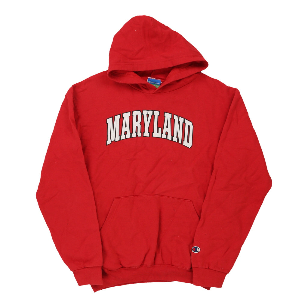 Age 14-16 Maryland Champion Hoodie - XL Red Cotton Blend | Size: x-large Refurbished - Thrifted (note: this is a term often used to describe second- refurbished available on Cerqular