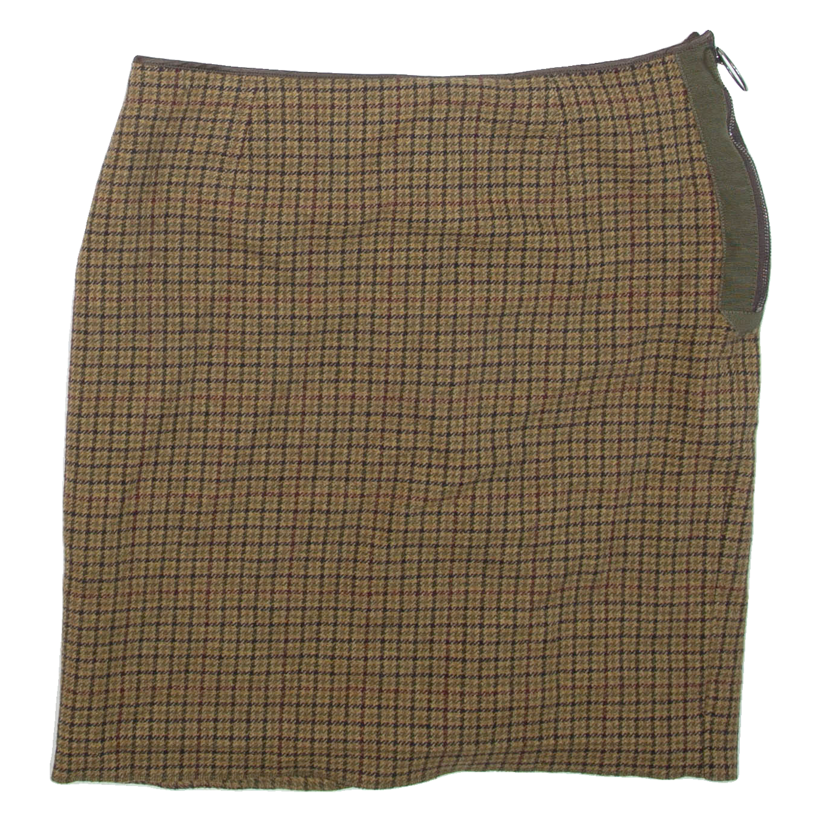 Womens Pencil Skirt Brown Short Wool Check S Refurbished - N/A refurbished available on Cerqular