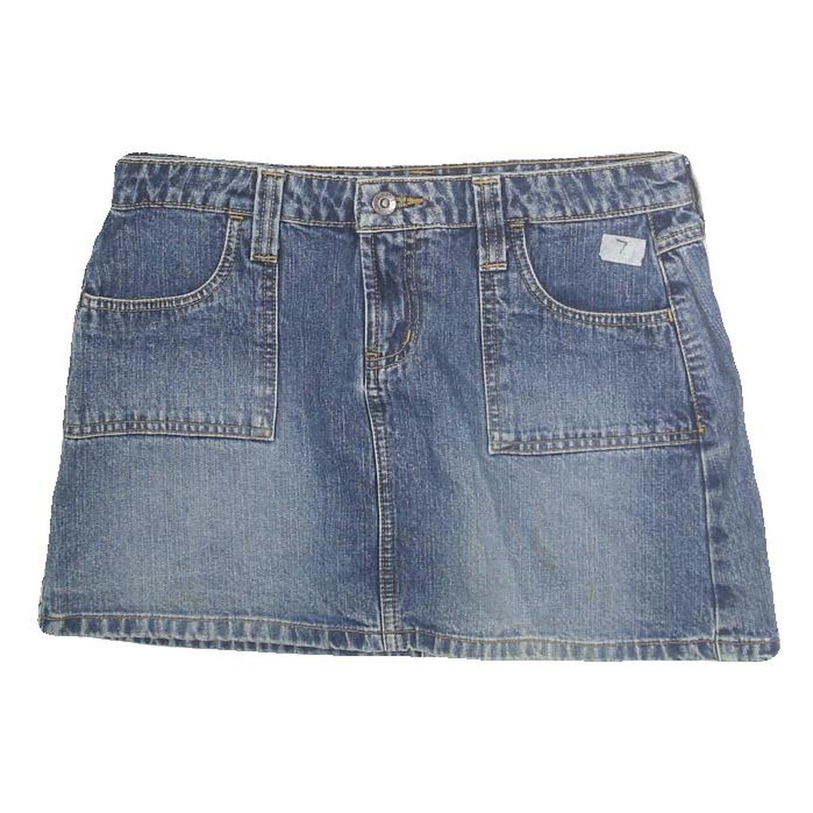LEI Womens Blue Denim Mini Cotton Skirt Size M Pockets Casual Summer Refurbished - N/A refurbished available on Cerqular