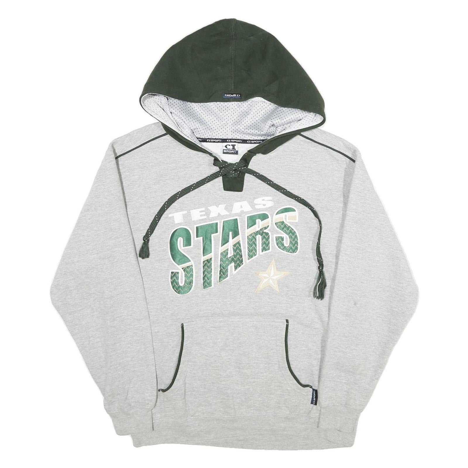 CI SPORT Mens Grey & Green Texas Stars Pullover Hoodie M Sportswear Sweatshirt Refurbished - N/A refurbished available on Cerqular