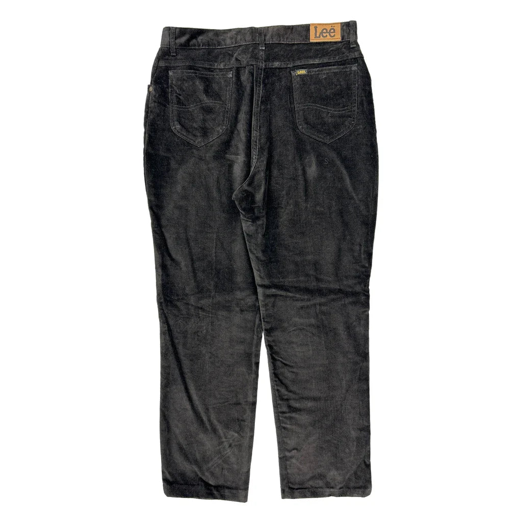 Lee Cord Trousers - 34″ Waist Black Cotton Blend Refurbished - Thrifted (note: this is a term often used to describe second- refurbished available on Cerqular