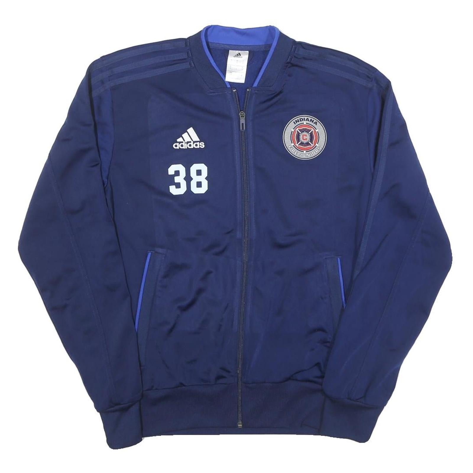 ADIDAS Mens Navy Blue Indiana Fire Juniors Jacket S Polyester Blend Zip Track Refurbished - N/A refurbished available on Cerqular