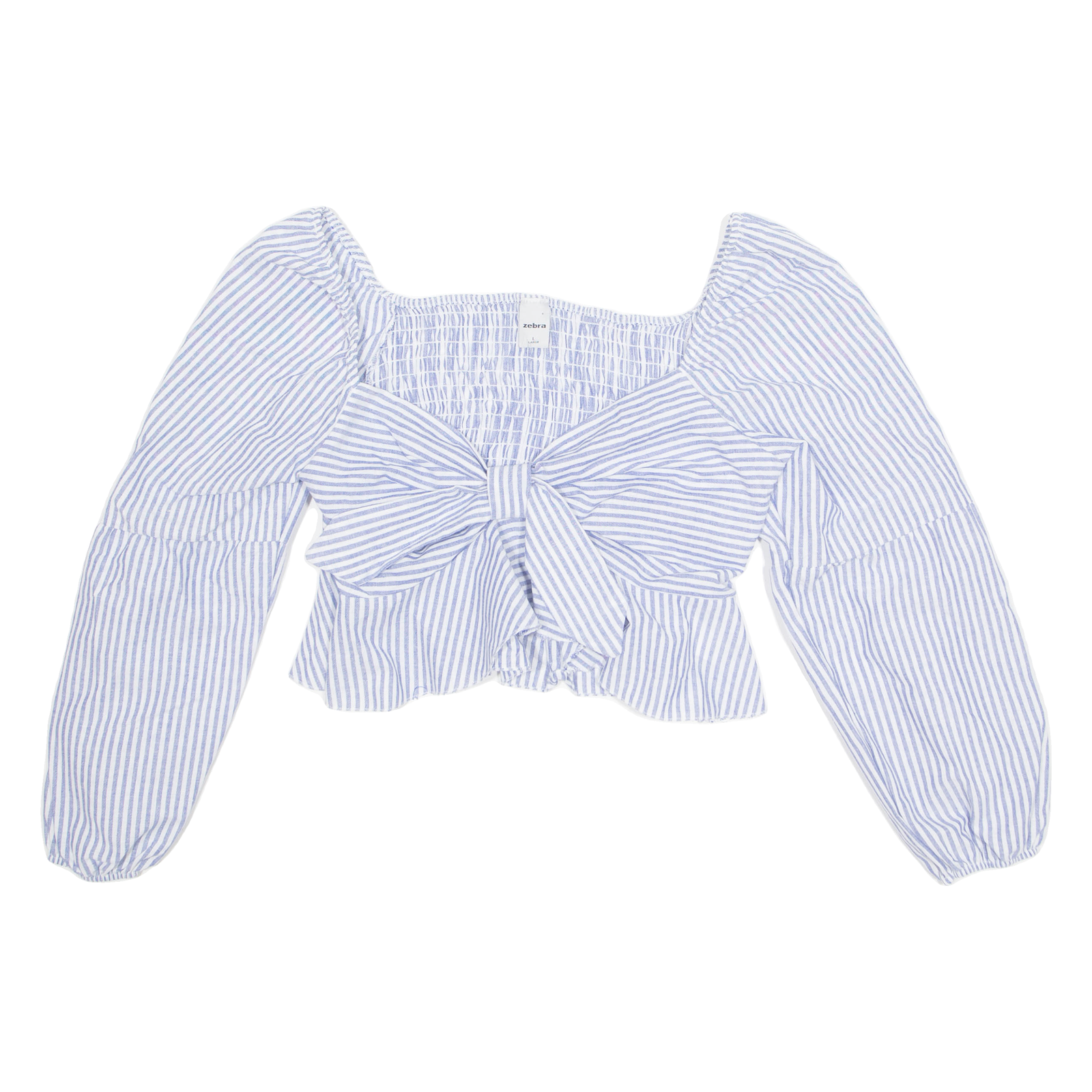 ZEBRA Cropped Womens Printed Top Purple Long Sleeve Striped L Refurbished - N/A refurbished available on Cerqular