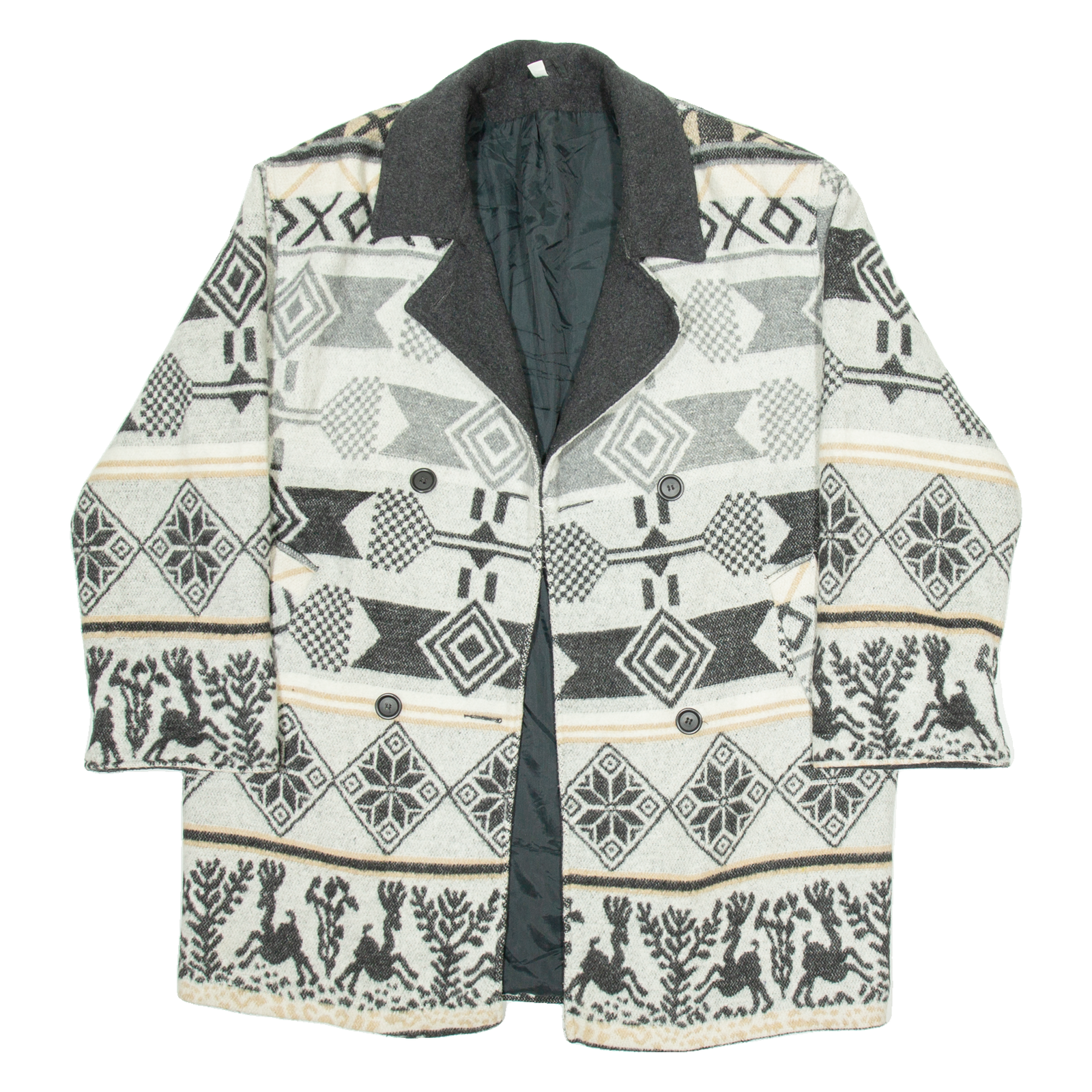 Mens Blazer Jacket Grey Geometric XL Refurbished - N/A refurbished available on Cerqular