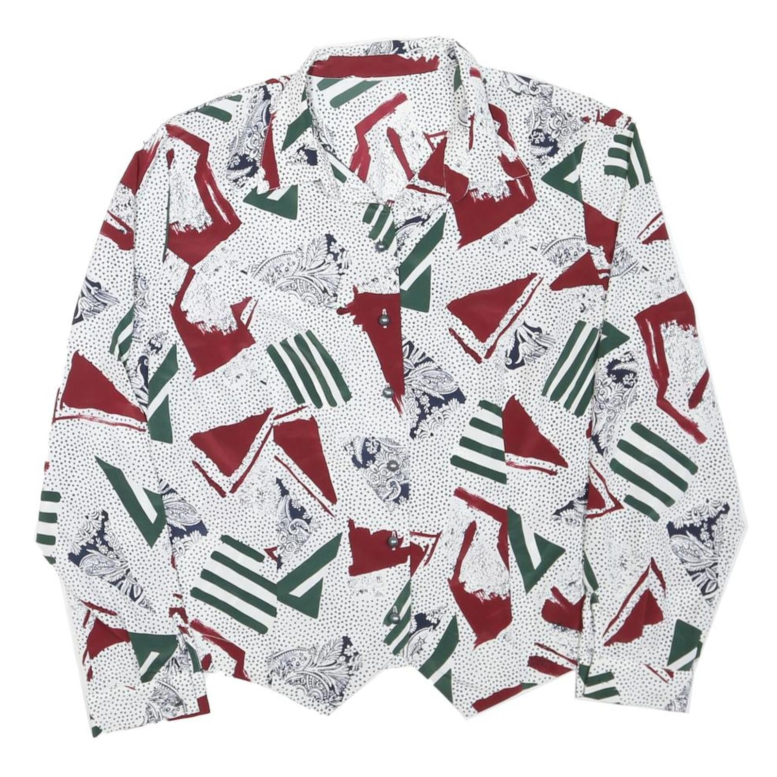 Buy Womens White Green & Maroon Printed Button Shirt Long Sleeve Collared L Refurbished - $18.19 Womens White Green & Maroon Printed Button Shirt Long Sleeve Collared L Refurbished - N/A refurbished available on Cerqular