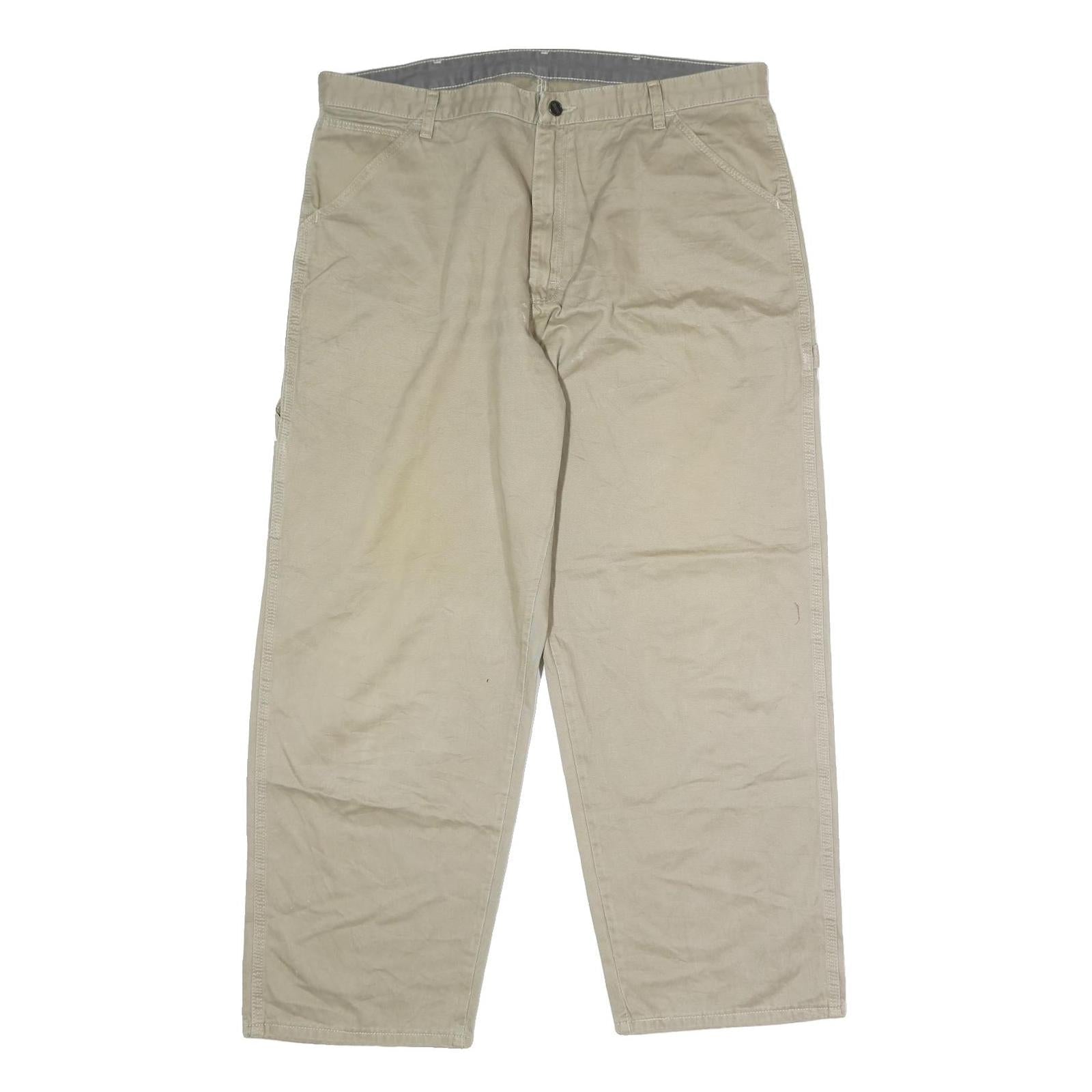 Buy Mens Beige Cotton Blend Regular Fit Straight Leg Trousers W36 L29 Casual Zip Refurbished - $20.79 Mens Beige Cotton Blend Regular Fit Straight Leg Trousers W36 L29 Casual Zip Refurbished - N/A refurbished available on Cerqular