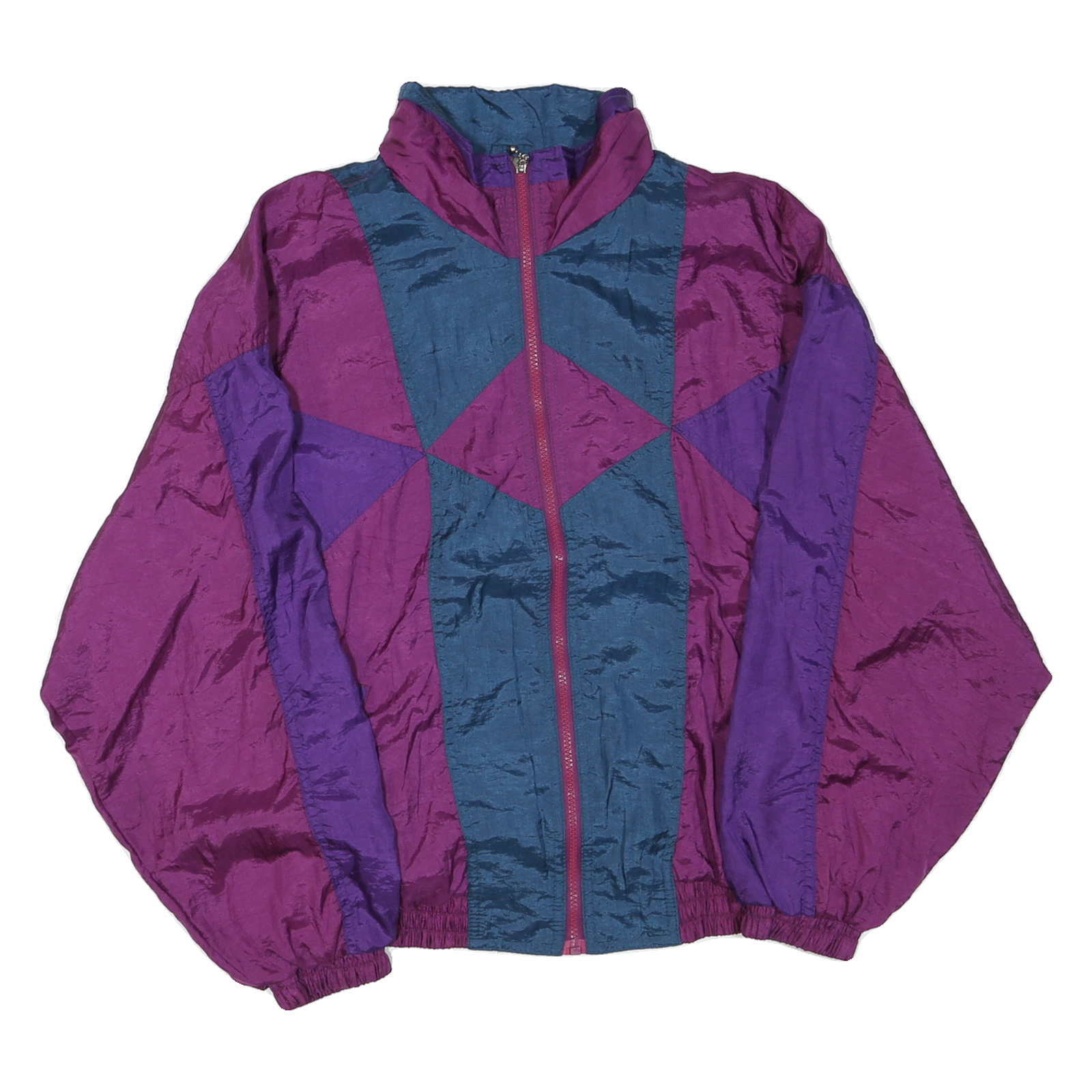 Mens Purple & Blue Colourblock Polyester Blend Jacket M Zip Up Casual Retro Refurbished - N/A refurbished available on Cerqular
