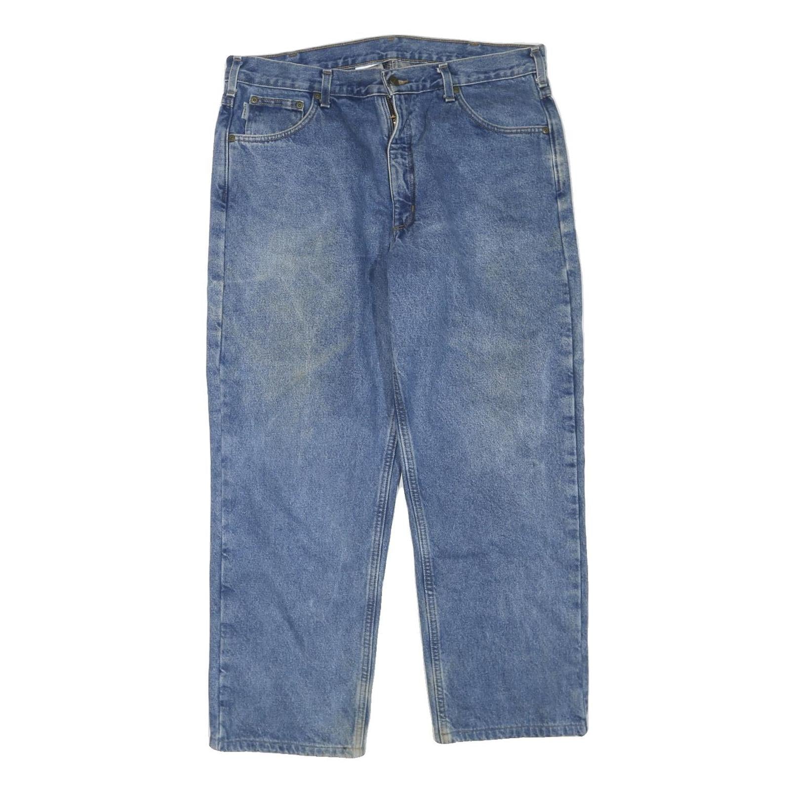 CARHARTT Mens Jeans Blue Regular Straight Denim Medium W38 L30 Workwear Refurbished - N/A refurbished available on Cerqular