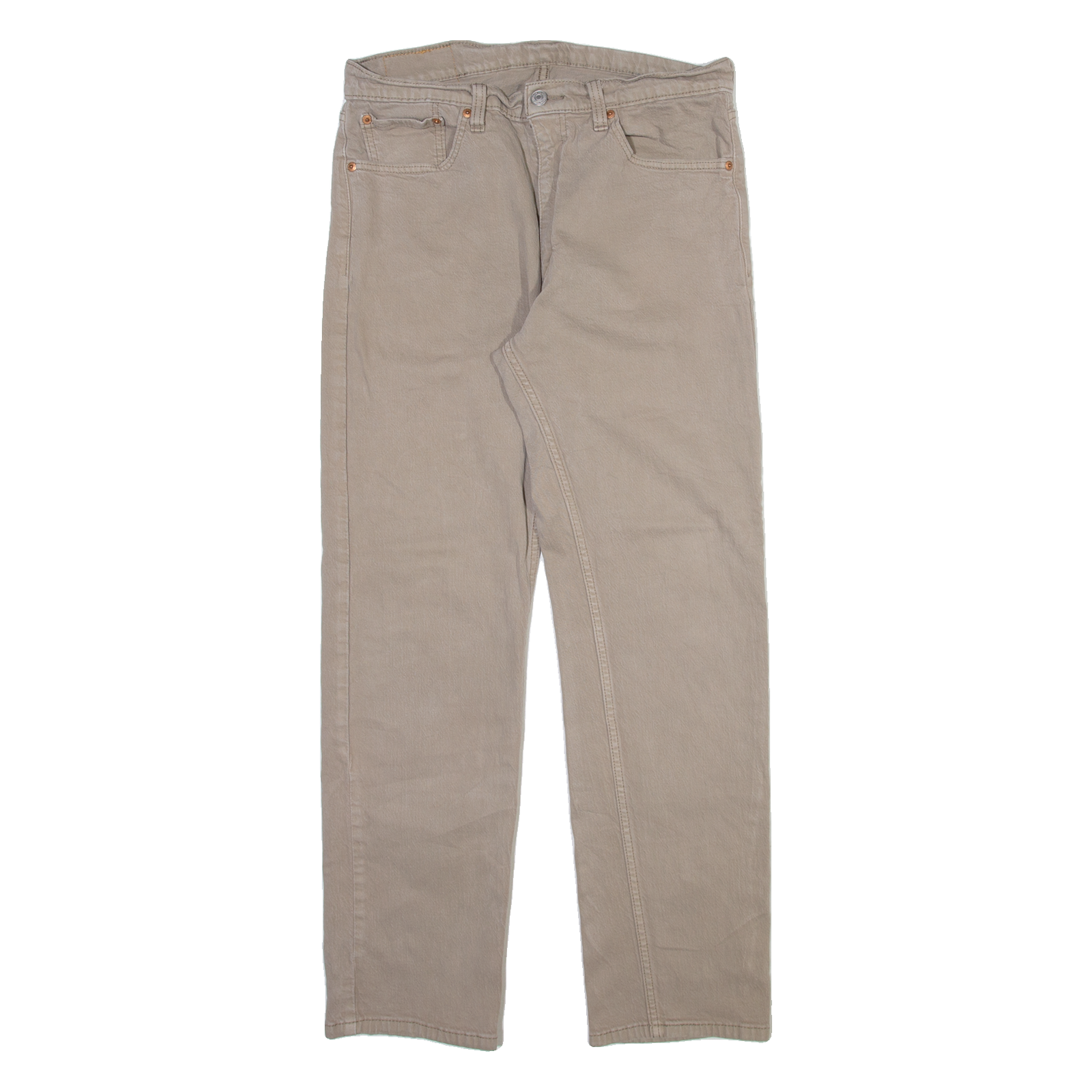 LEVI'S 505 Mens Trousers Beige Regular Straight W33 L30 Refurbished - N/A refurbished available on Cerqular