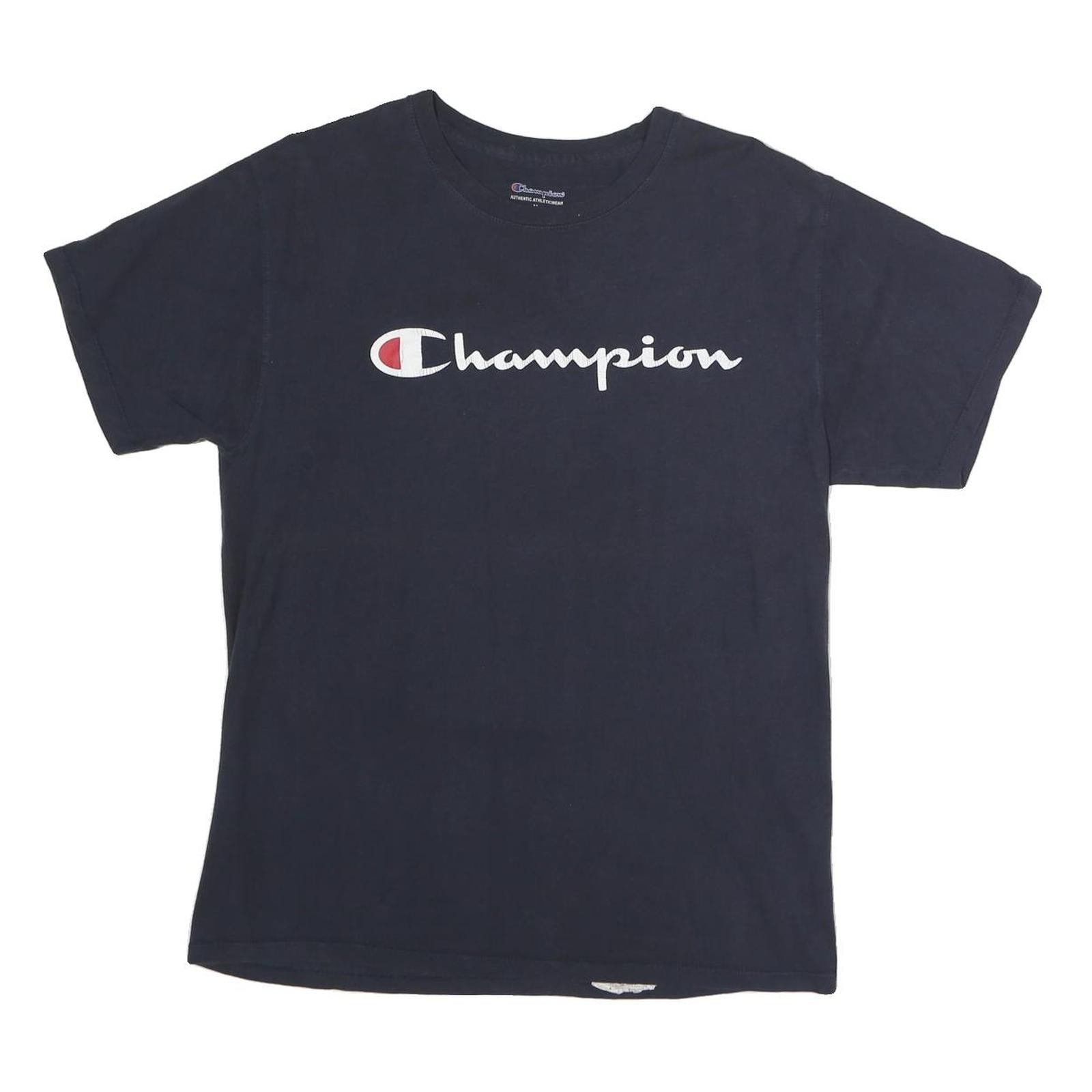 Buy CHAMPION Mens Navy Blue Logo Graphic T-Shirt M Short Sleeve Crew Neck Cotton Refurbished - $12.99 CHAMPION Mens Navy Blue Logo Graphic T-Shirt M Short Sleeve Crew Neck Cotton Refurbished - N/A refurbished available on Cerqular