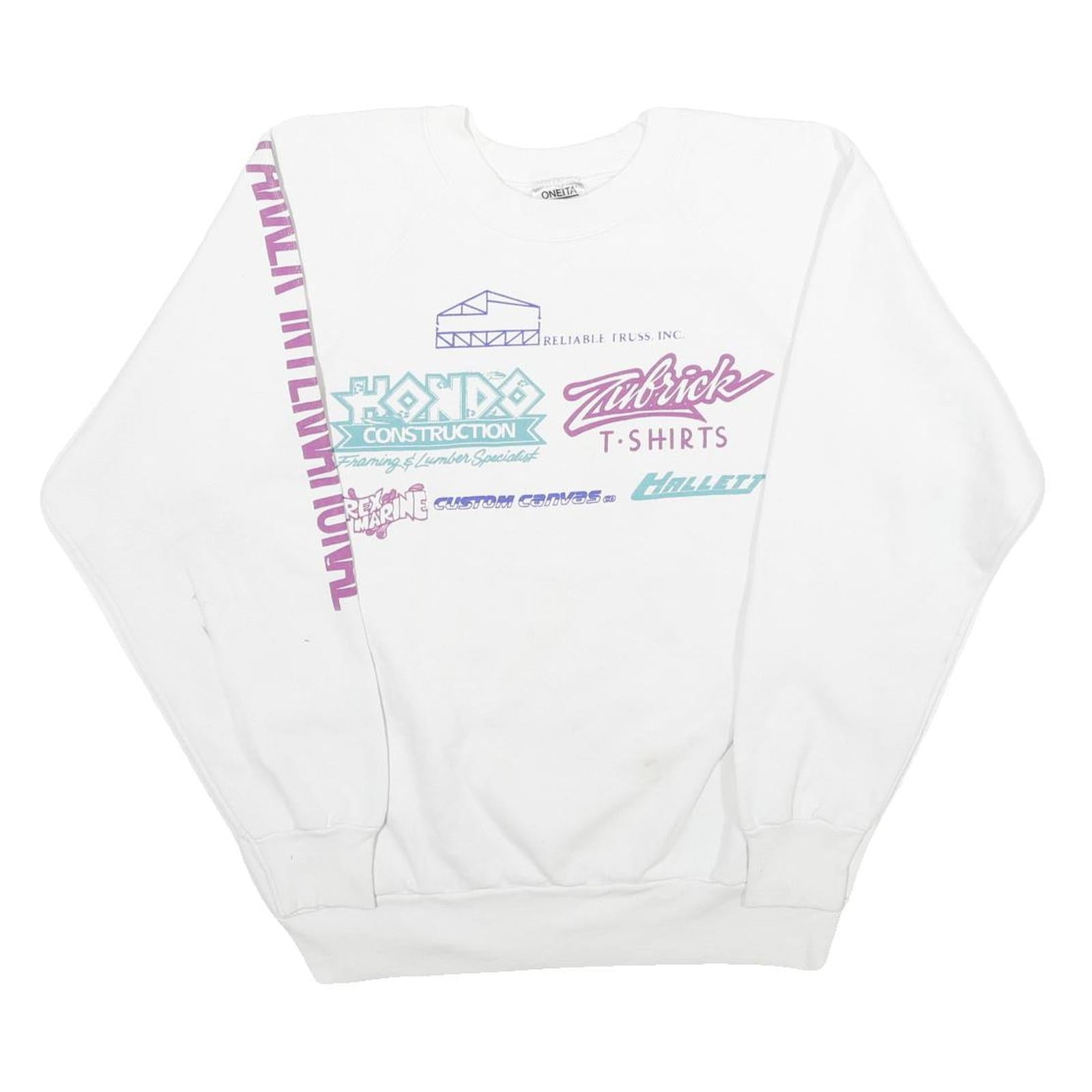 ONEITA Mens White Parker International Water Ski Race Crew Neck L Vintage Refurbished - N/A refurbished available on Cerqular